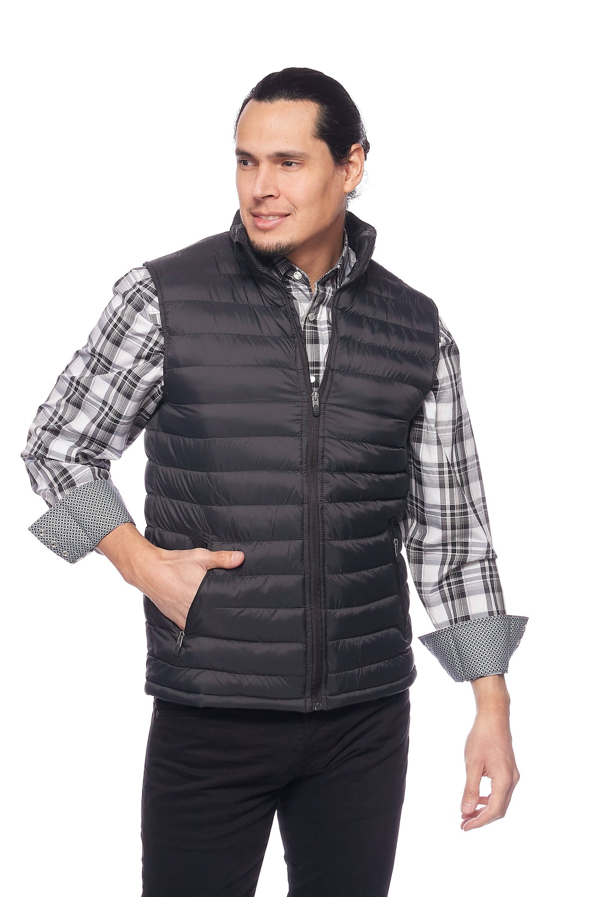 Men's Nylon Quilted VEST with Contrast Lining