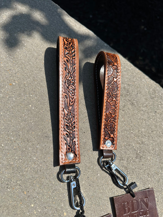 Tooled Leather Keychain