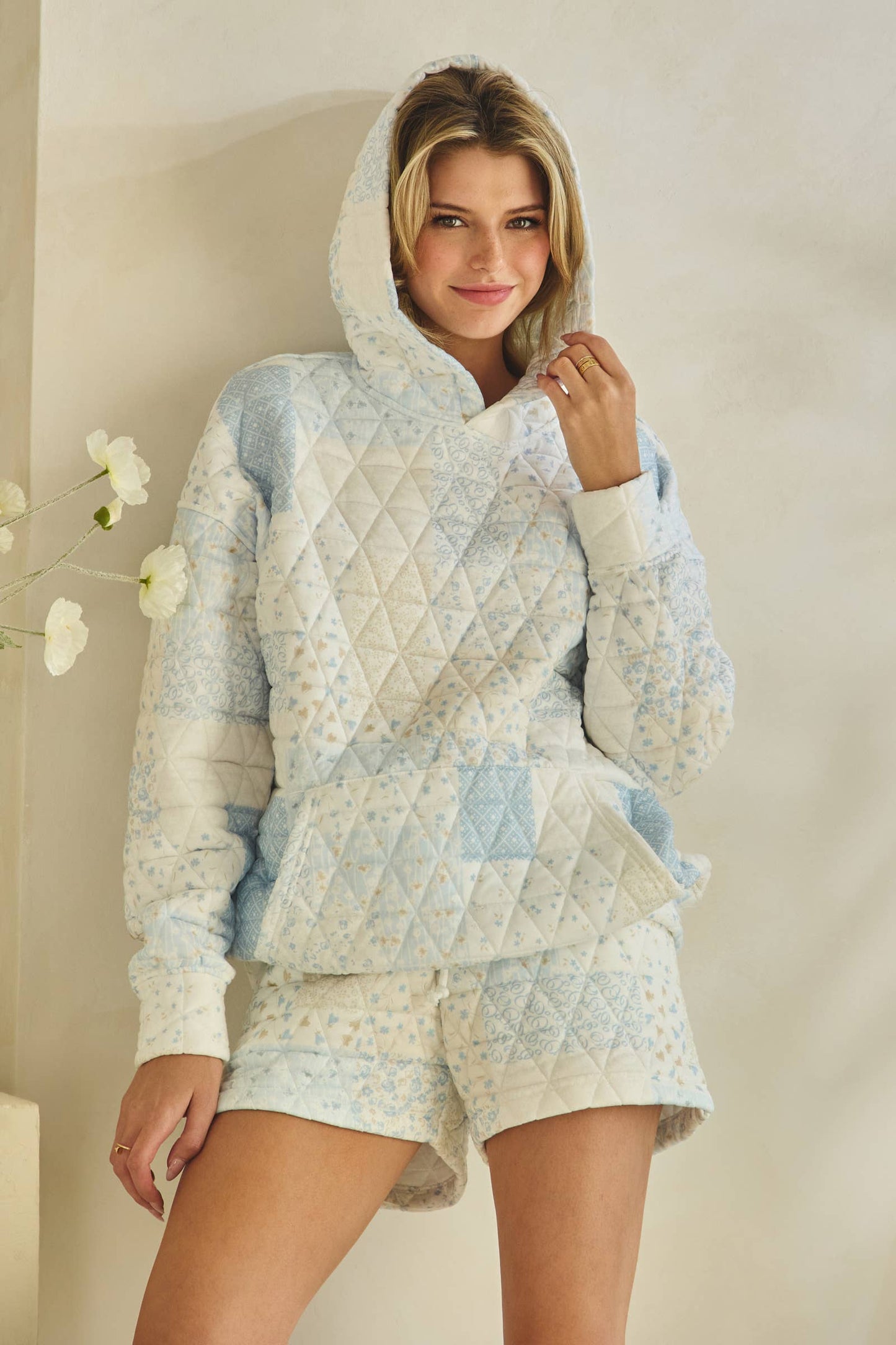 Floral textured oversized Hoodie