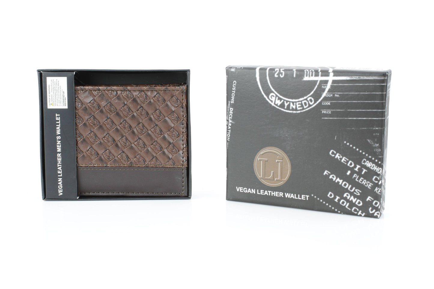 Vegan Woven Pattern Wallet with Solid Band VL 903