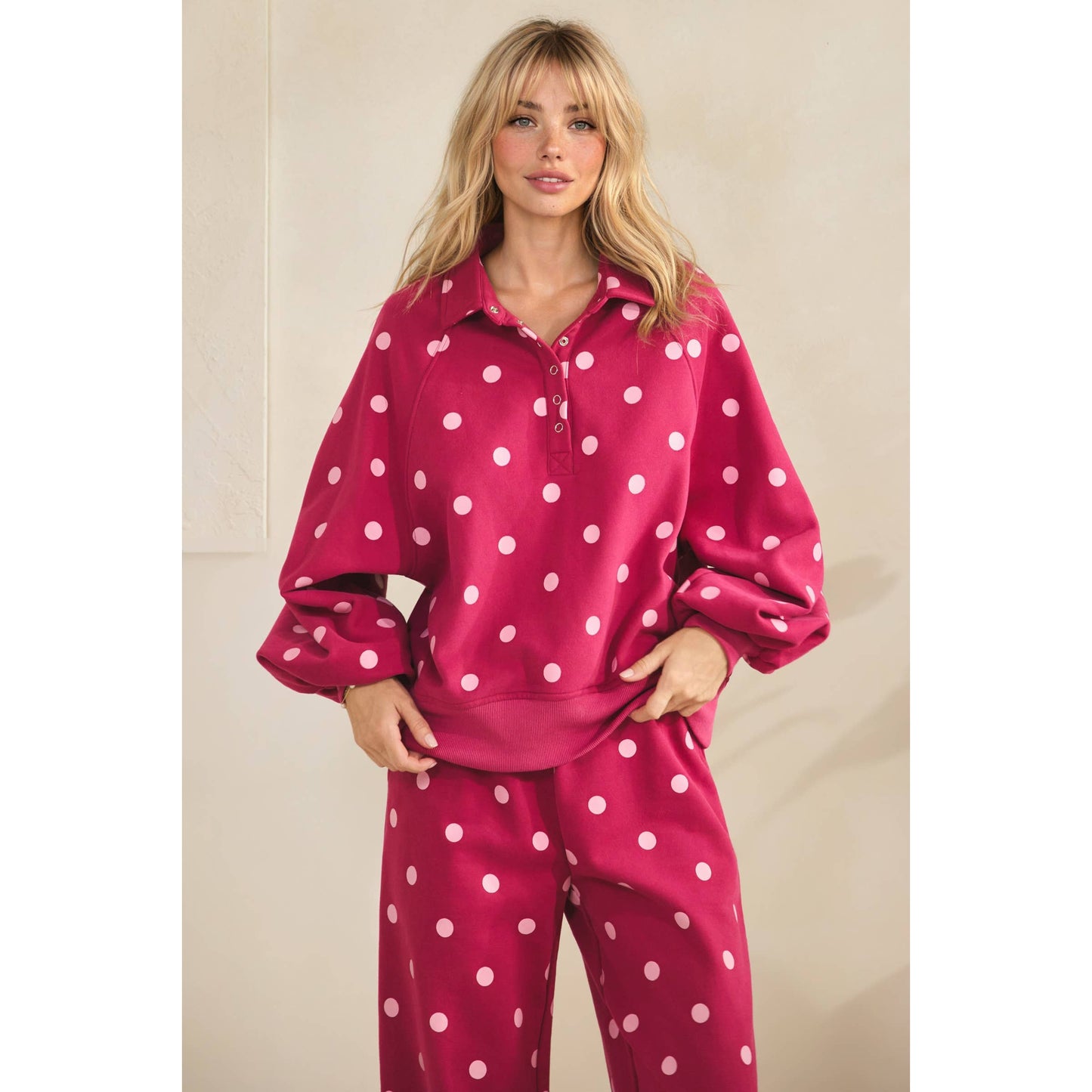 Playful Dot Quarter Zip