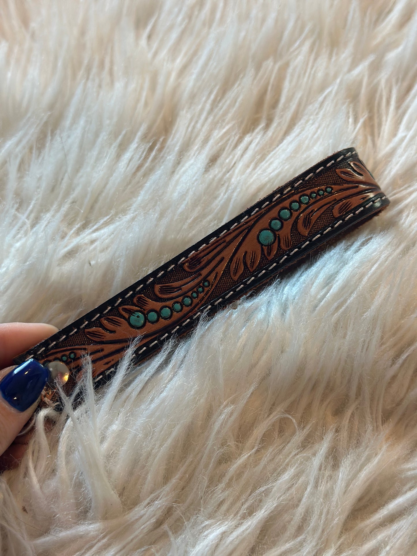 Tooled Leather Keychain