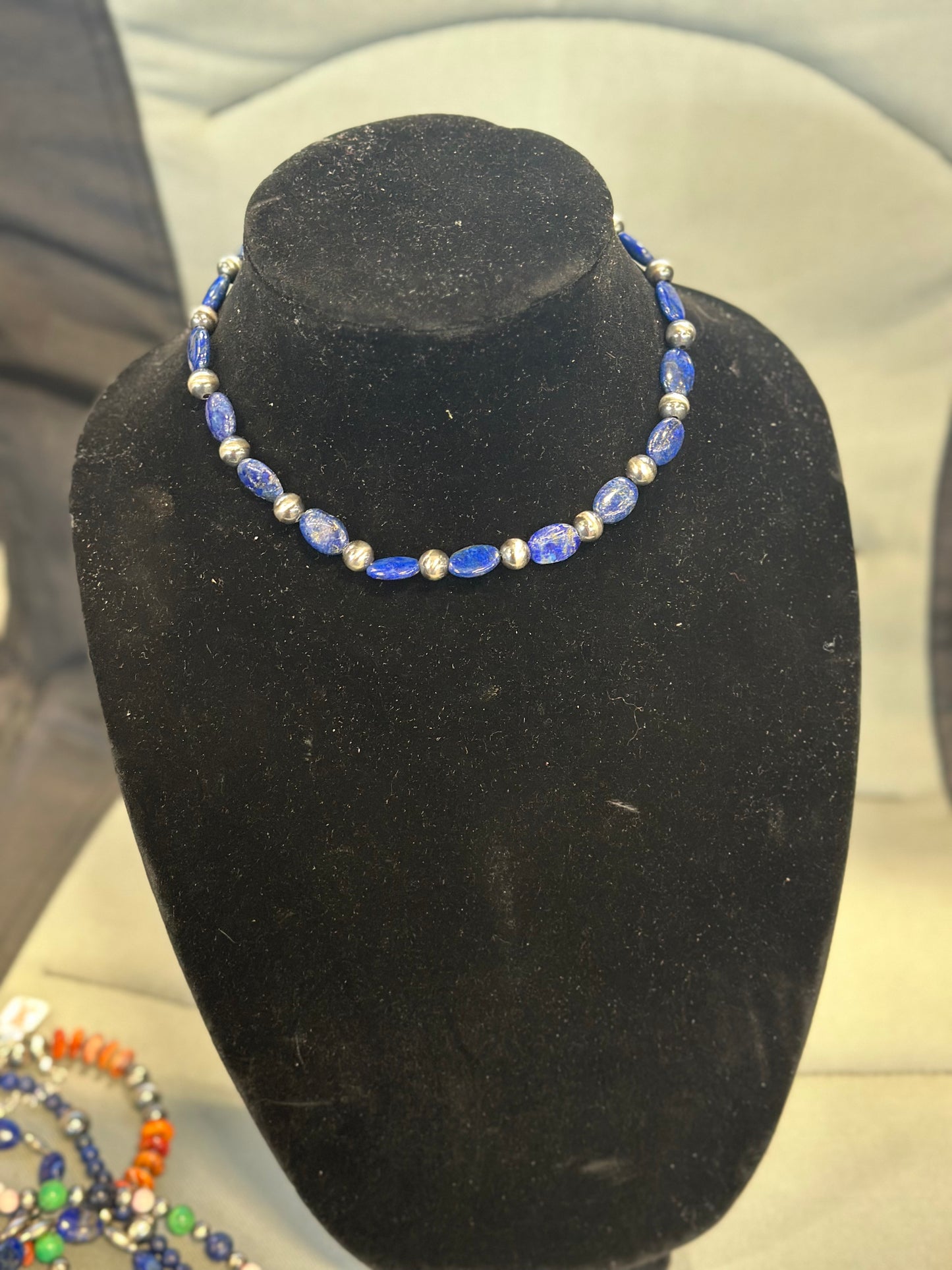 8mm x blue lapis oval beads