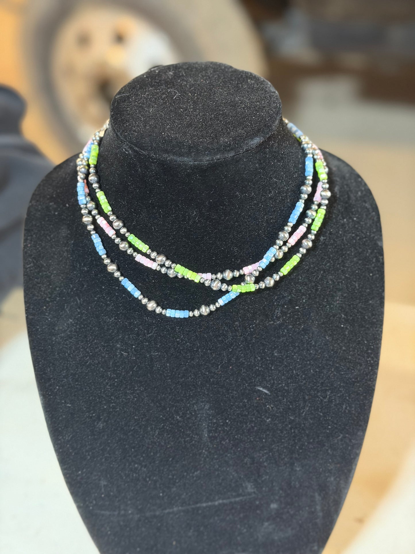 Mother of pearl multi color necklaces