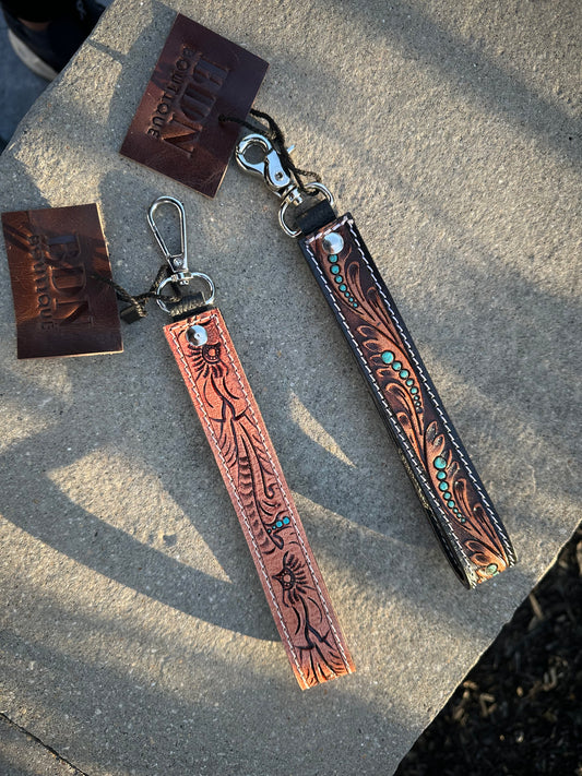Tooled Leather Keychain