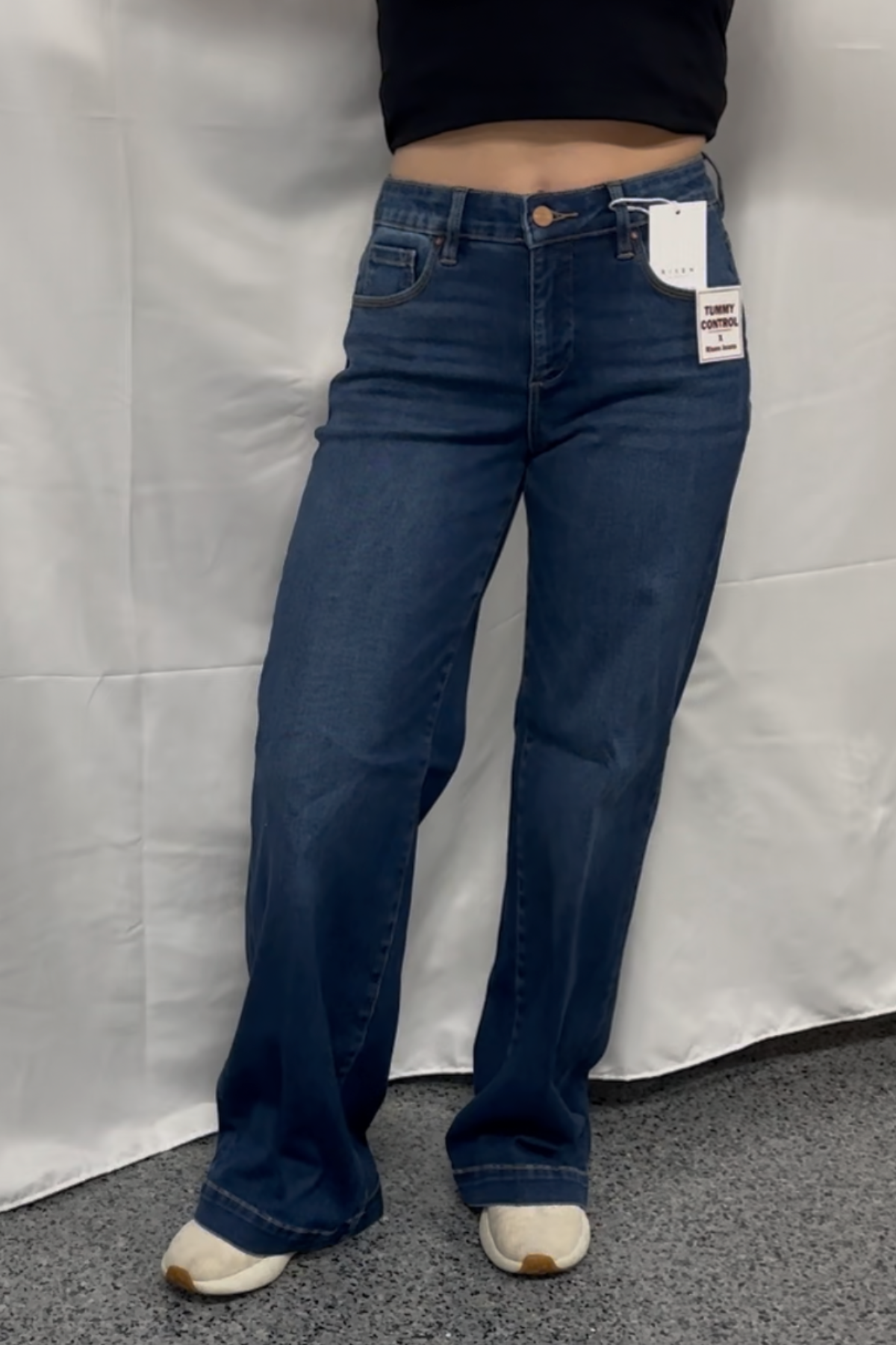 Tummy Control Mid Rise Wide Iron Press Line Detail *Risen