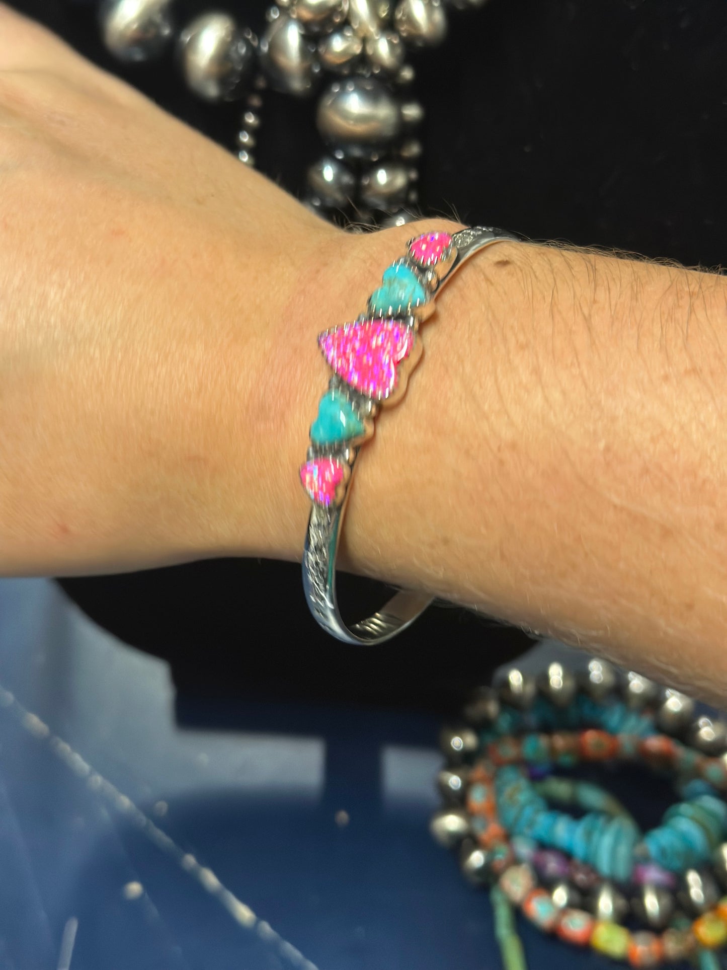 Hearts Galore Stone Cuff