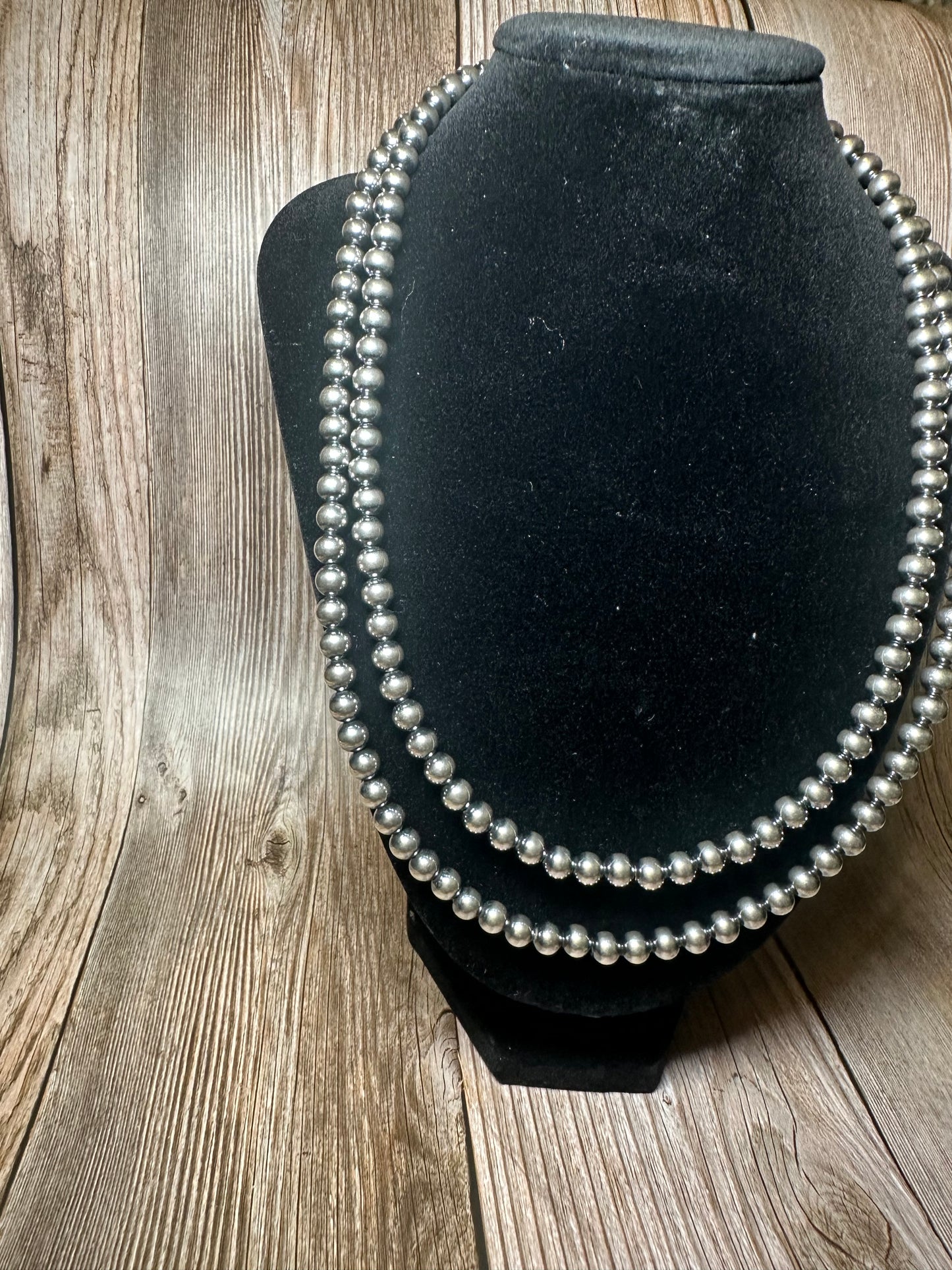 6mm Sterling Silver Pearls Necklace