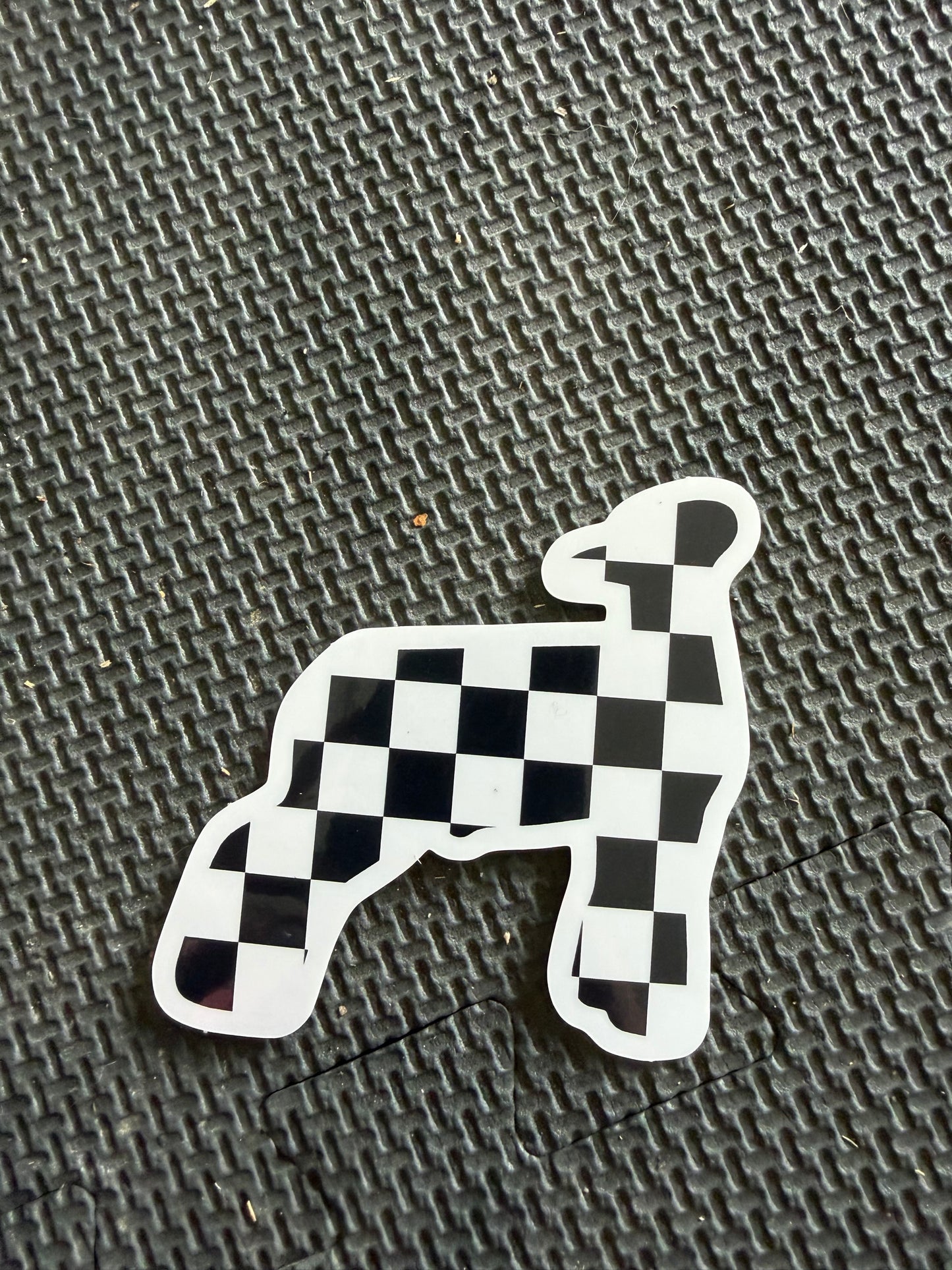checker print livestock animals - die cut sticker