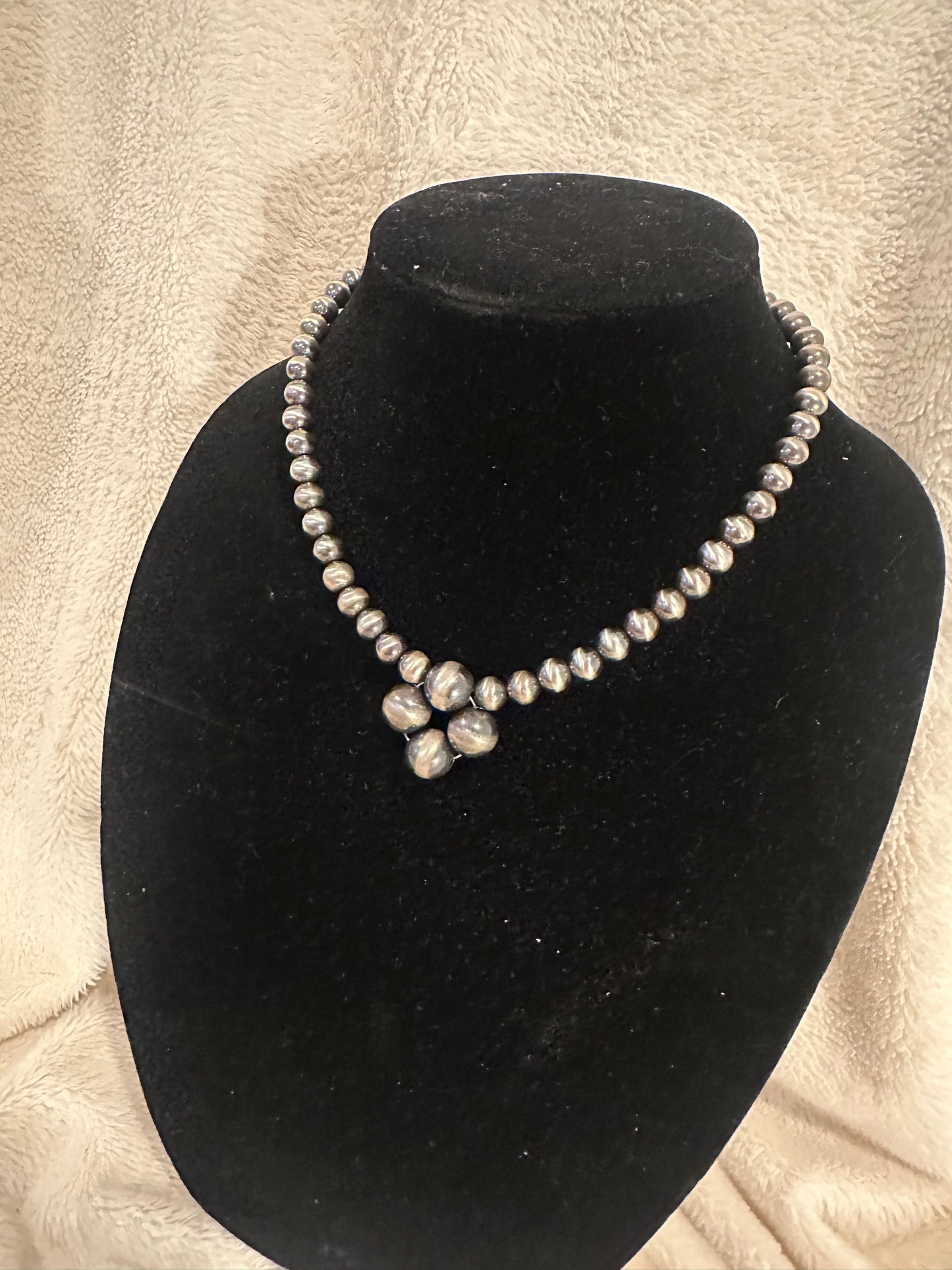 8-12mm clover pendant sterling necklace