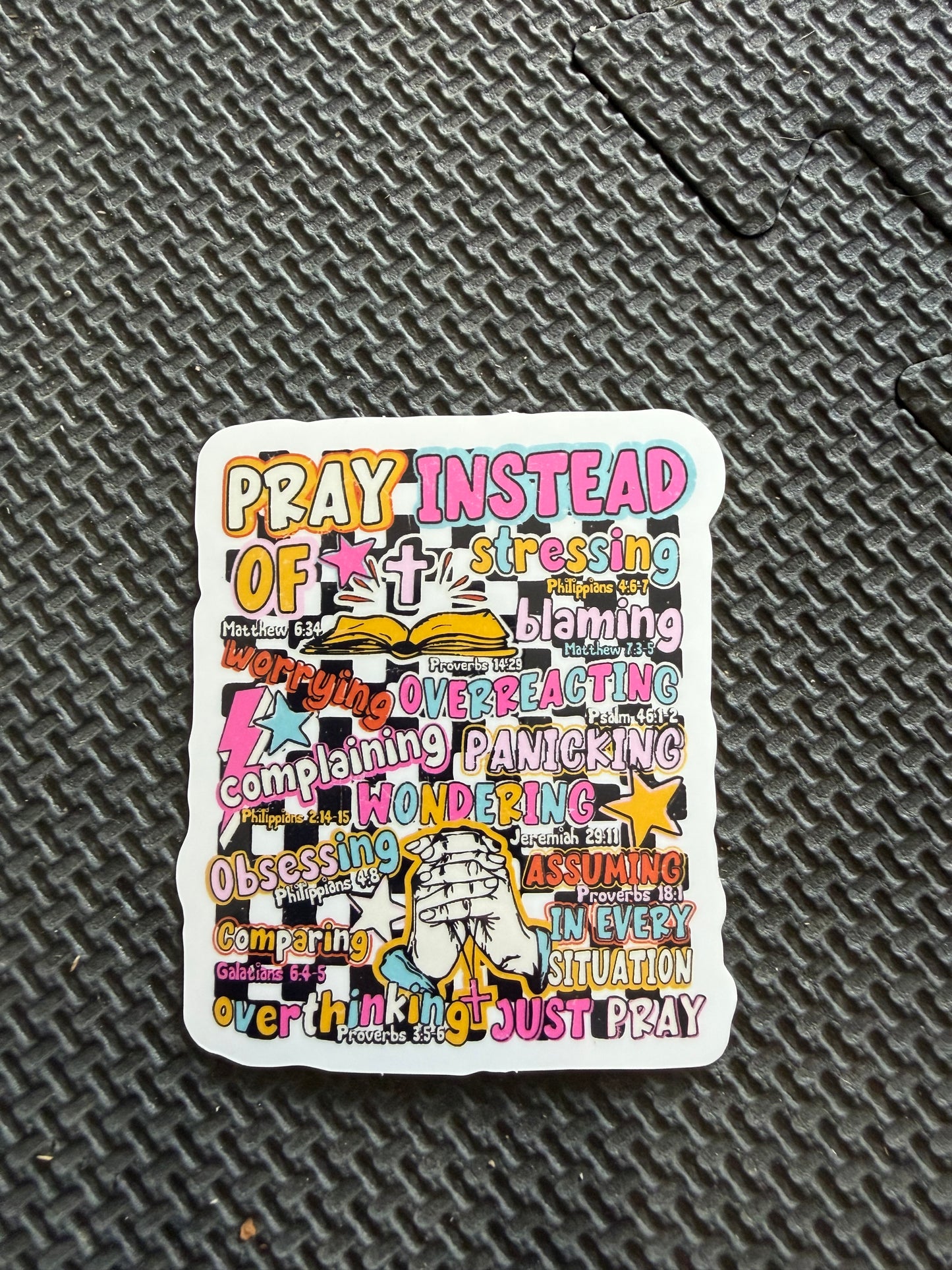 PRAY die cut sticker