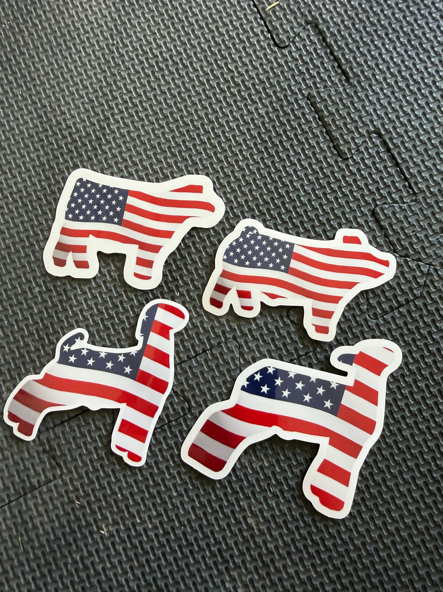 USA print livestock animals - die cut sticker