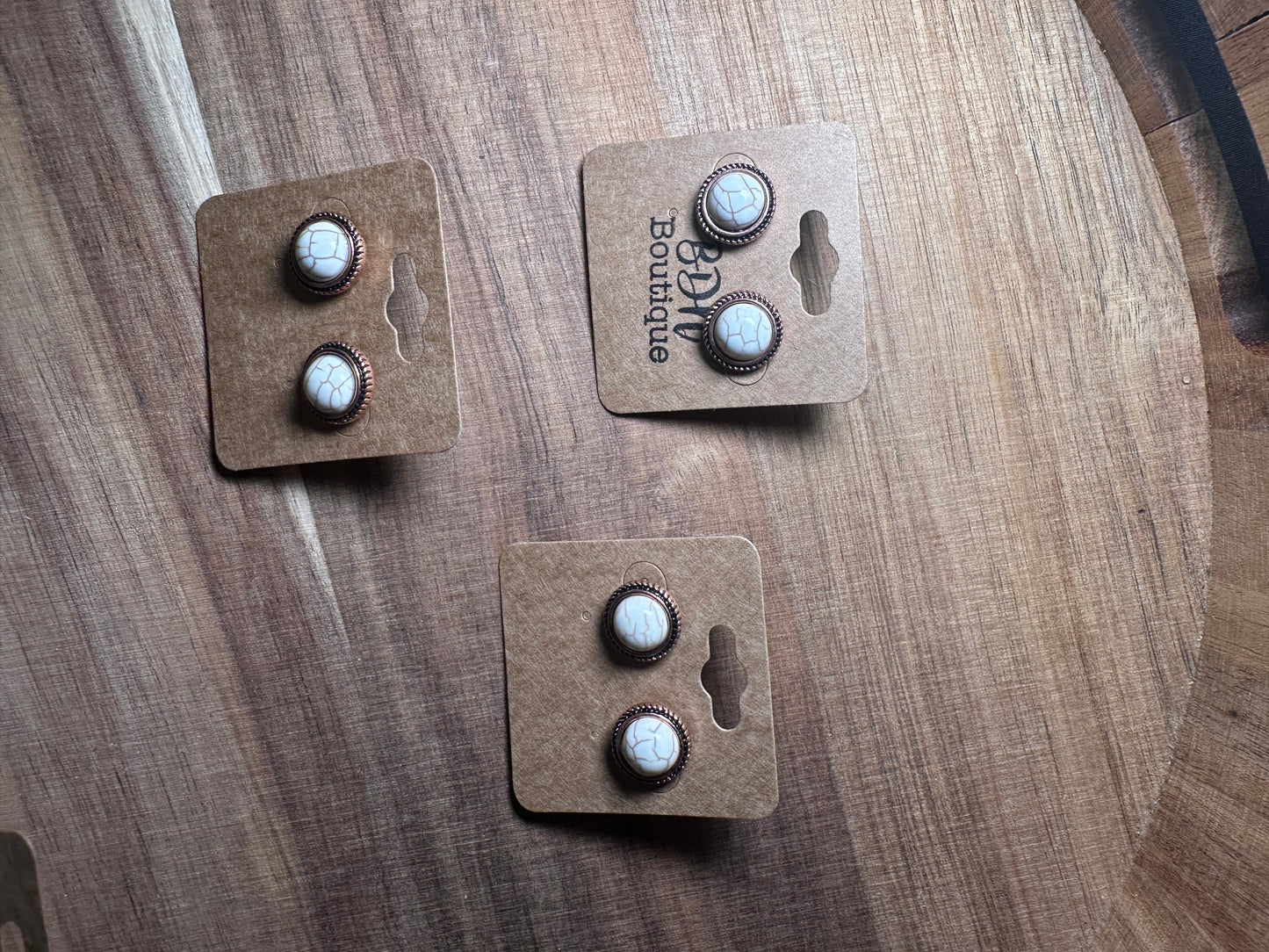 Minimal stone stud earrings *3COLORS