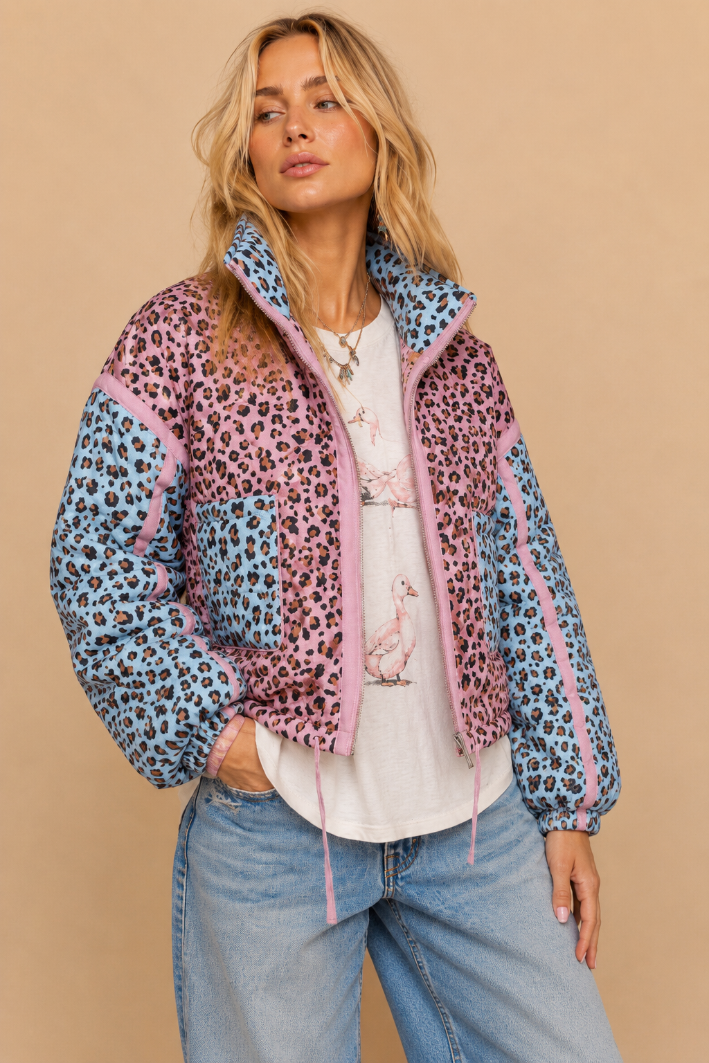 The Wild Side Colorblock Puffer Jacket