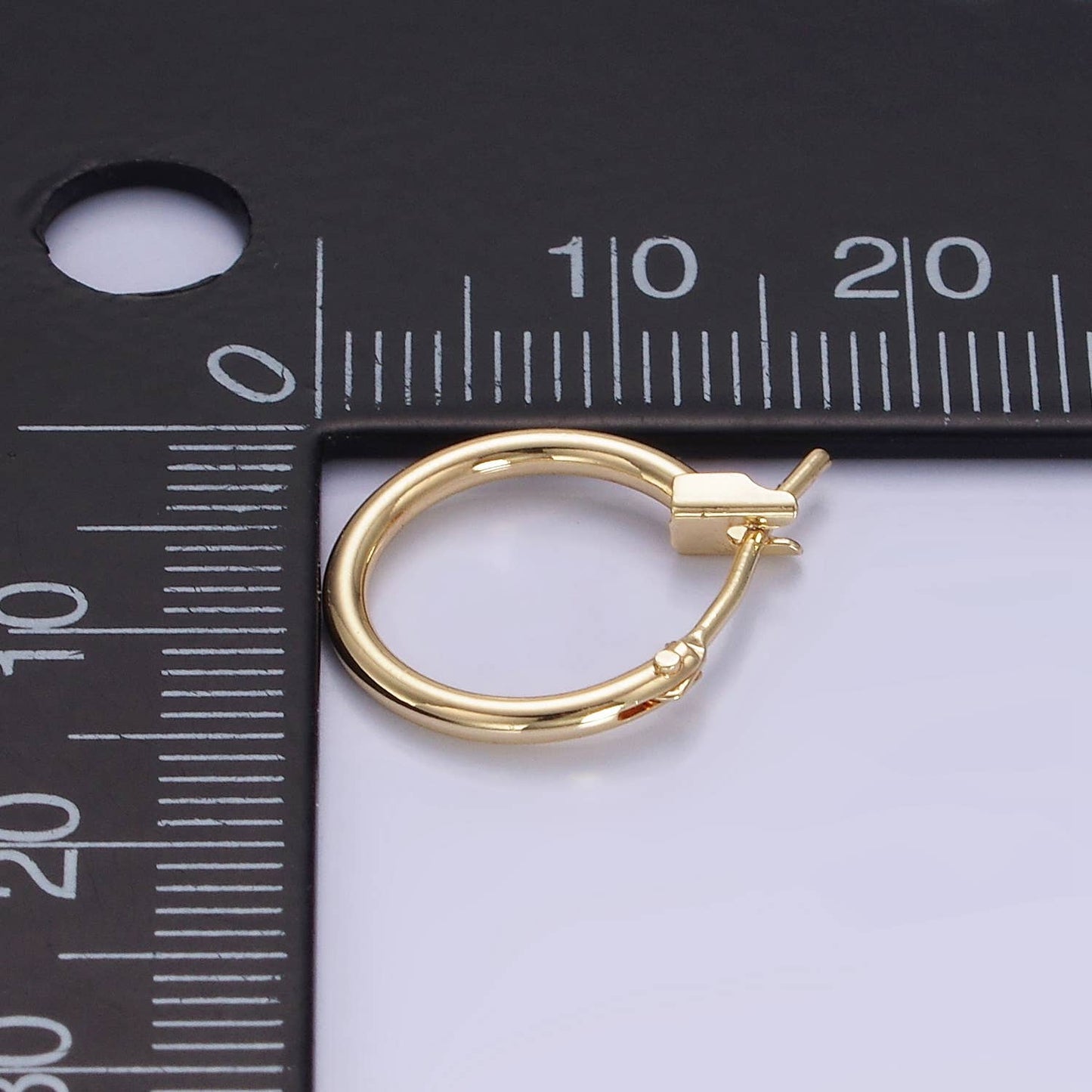 14K Gold Filled 14mm Minimalist Latch Cartilage Hoop Earring