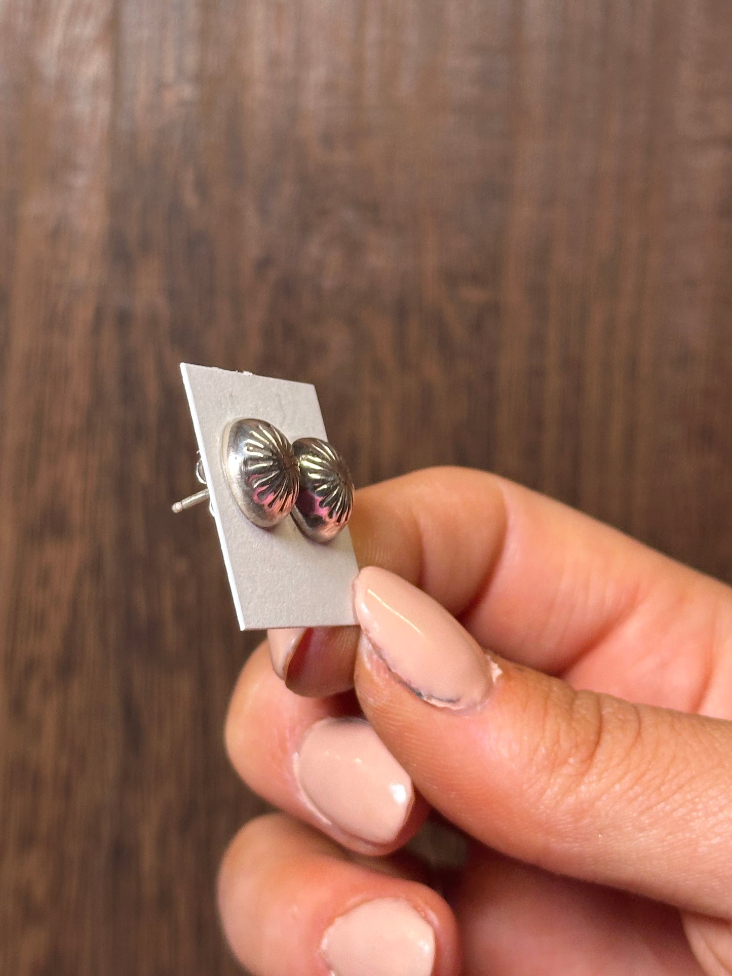 Navajo Sterling Silver Concho Stud Earrings