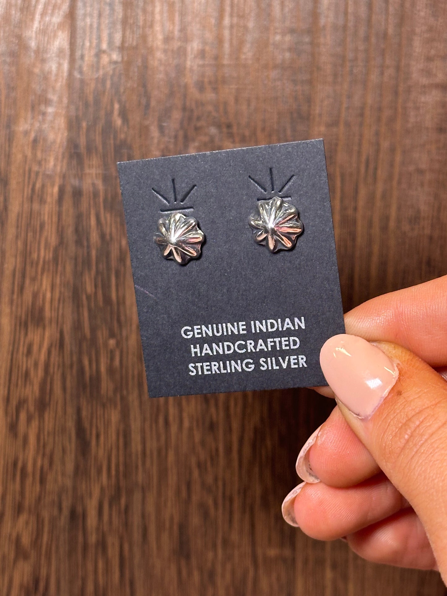 Navajo Sterling Silver Star Post Earrings By Kevin Billah