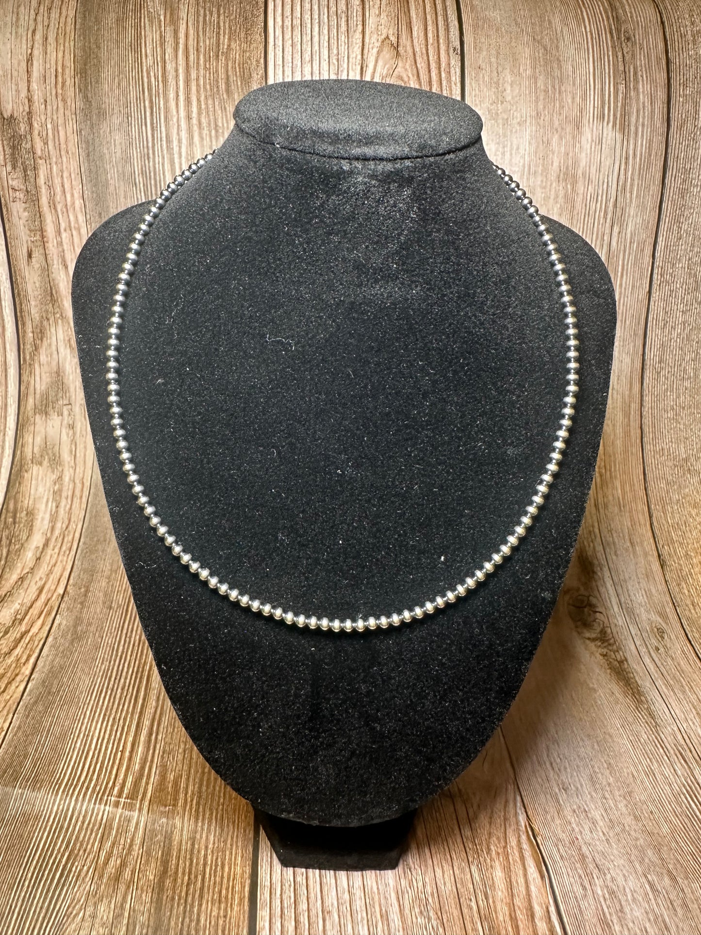 14 inch 3mm Sterling Silver Pearls Necklace