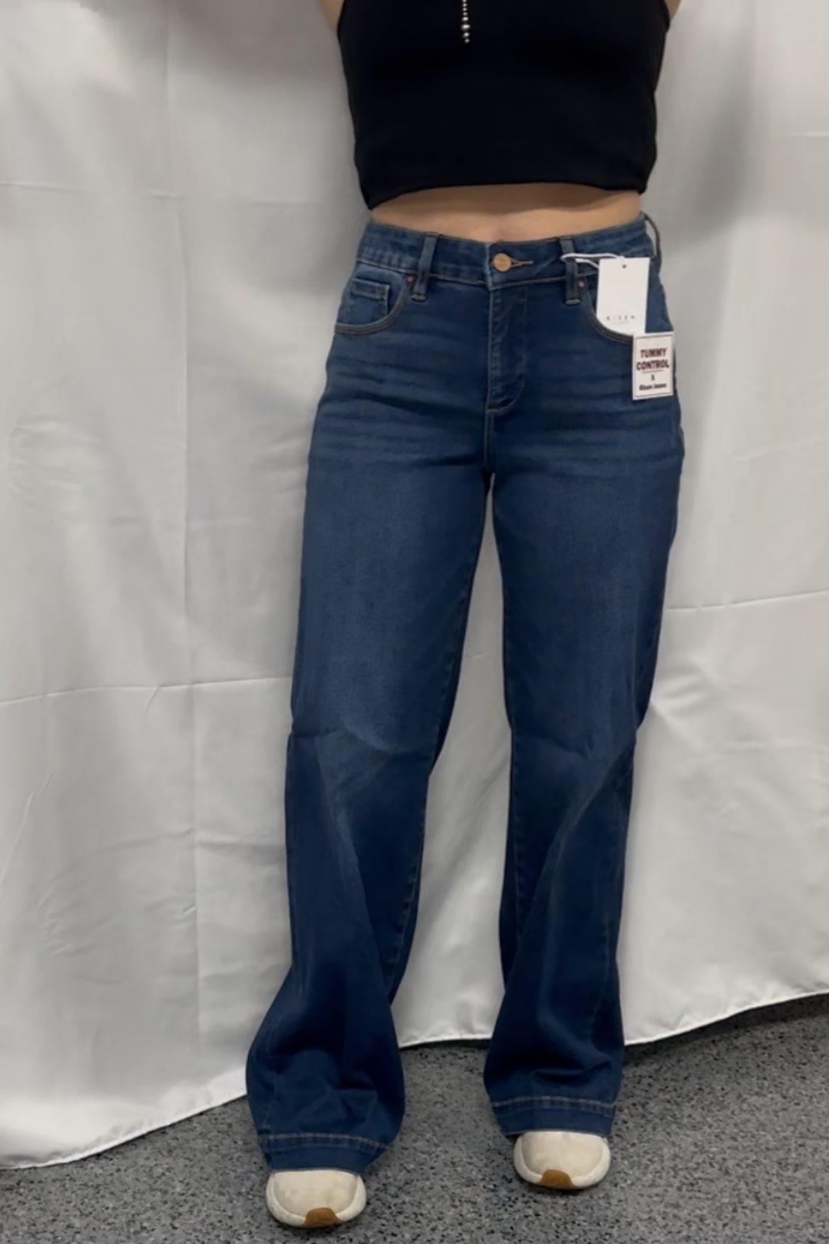 Tummy Control Mid Rise Wide Iron Press Line Detail *Risen