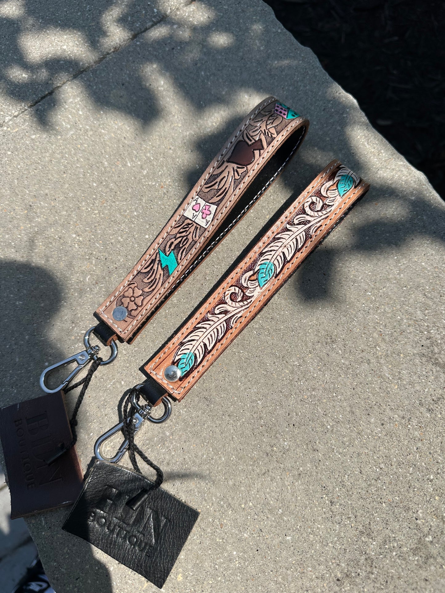 Tooled Leather Keychain