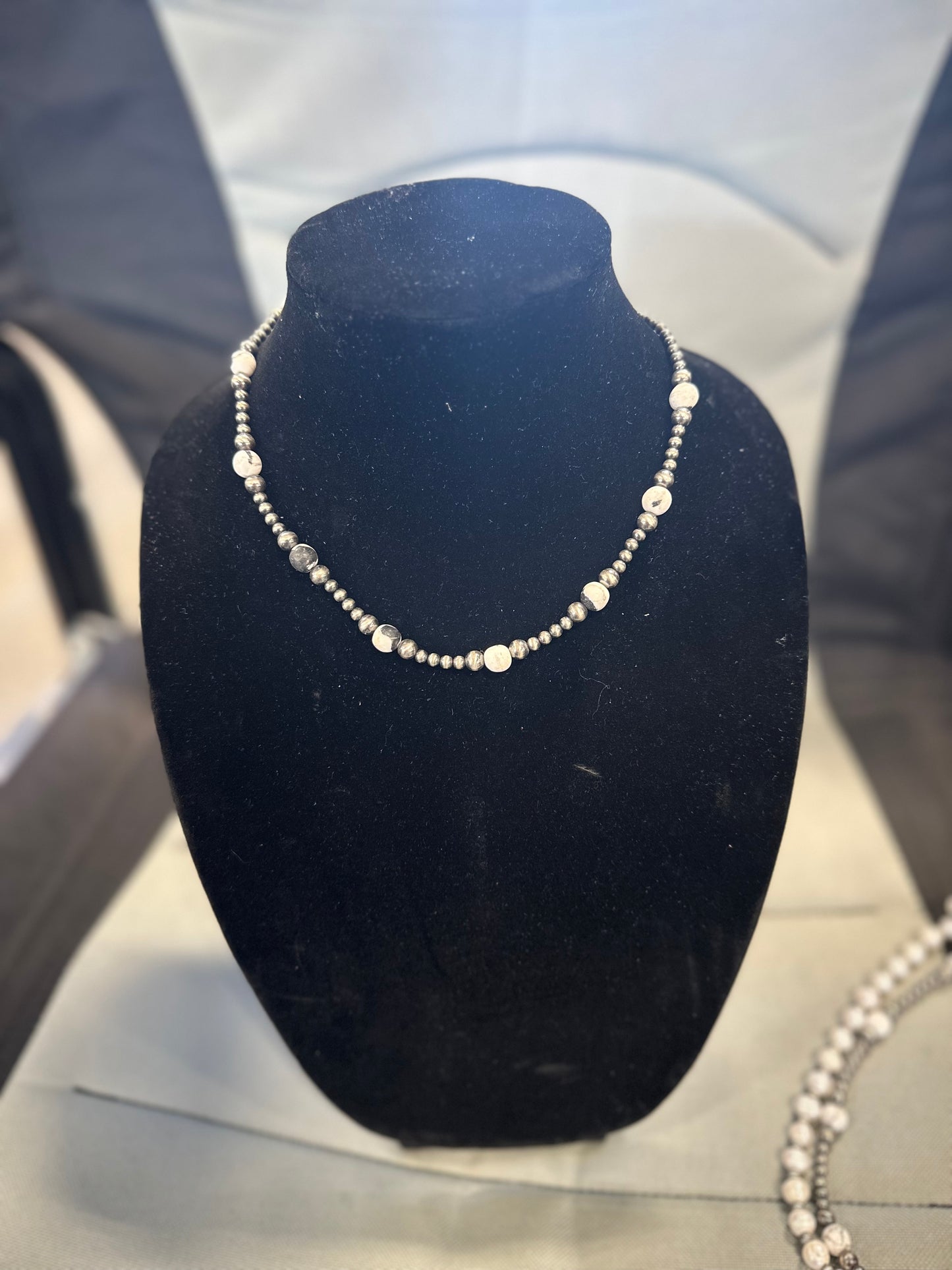 Pearl x white buffalo necklace