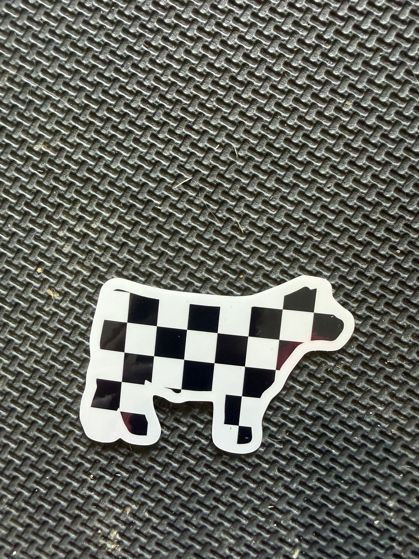 checker print livestock animals - die cut sticker