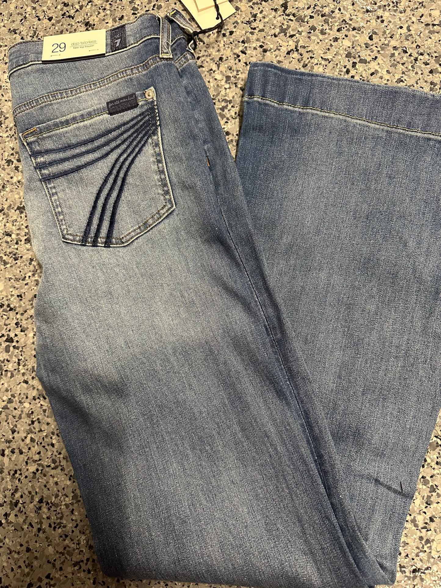 Distressed authentic light Dojo 7 For All Mankind Jeans