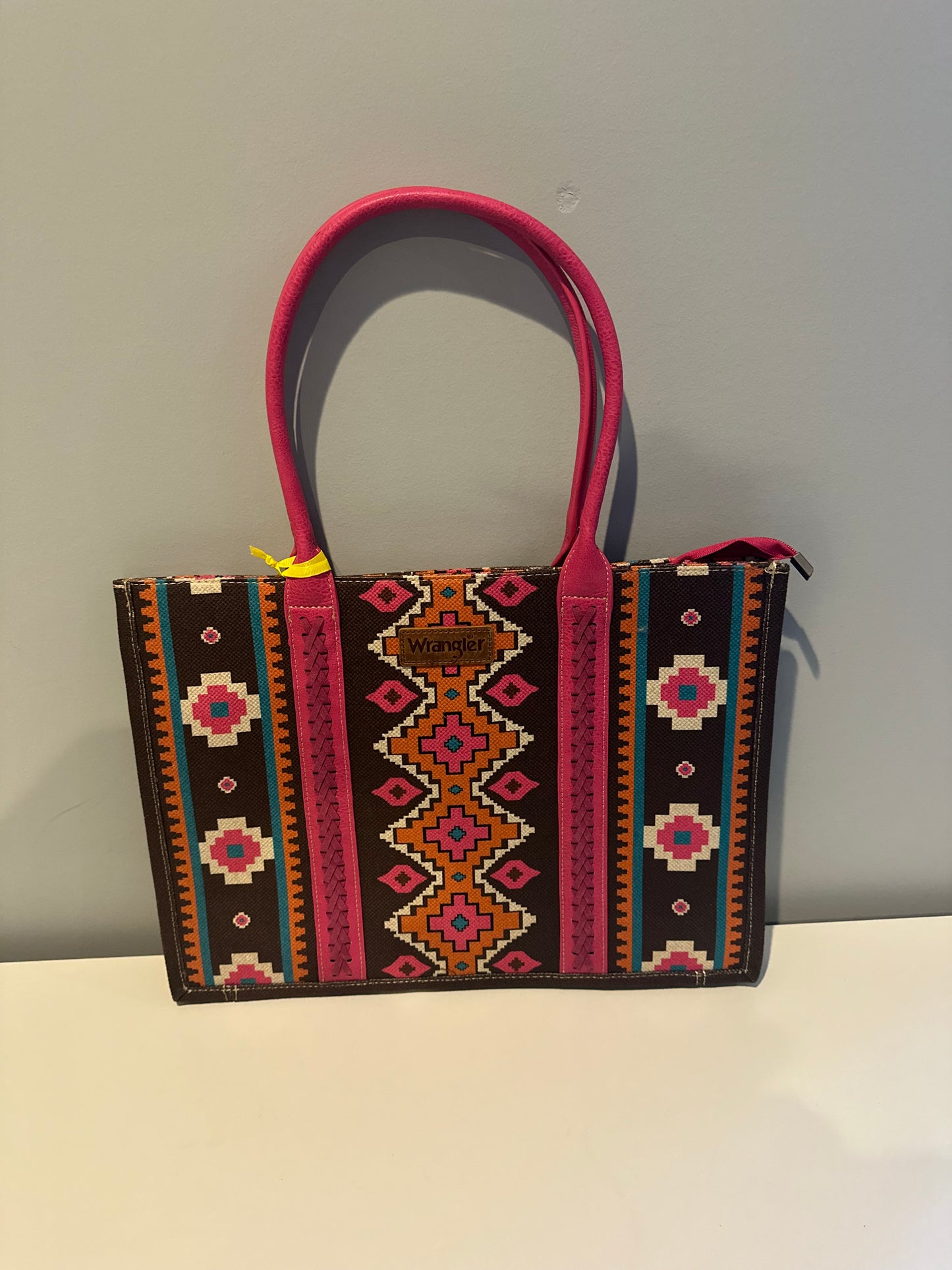 Wrangler Southwestern Pattern Dual Sided Print Canvas Wide Tote