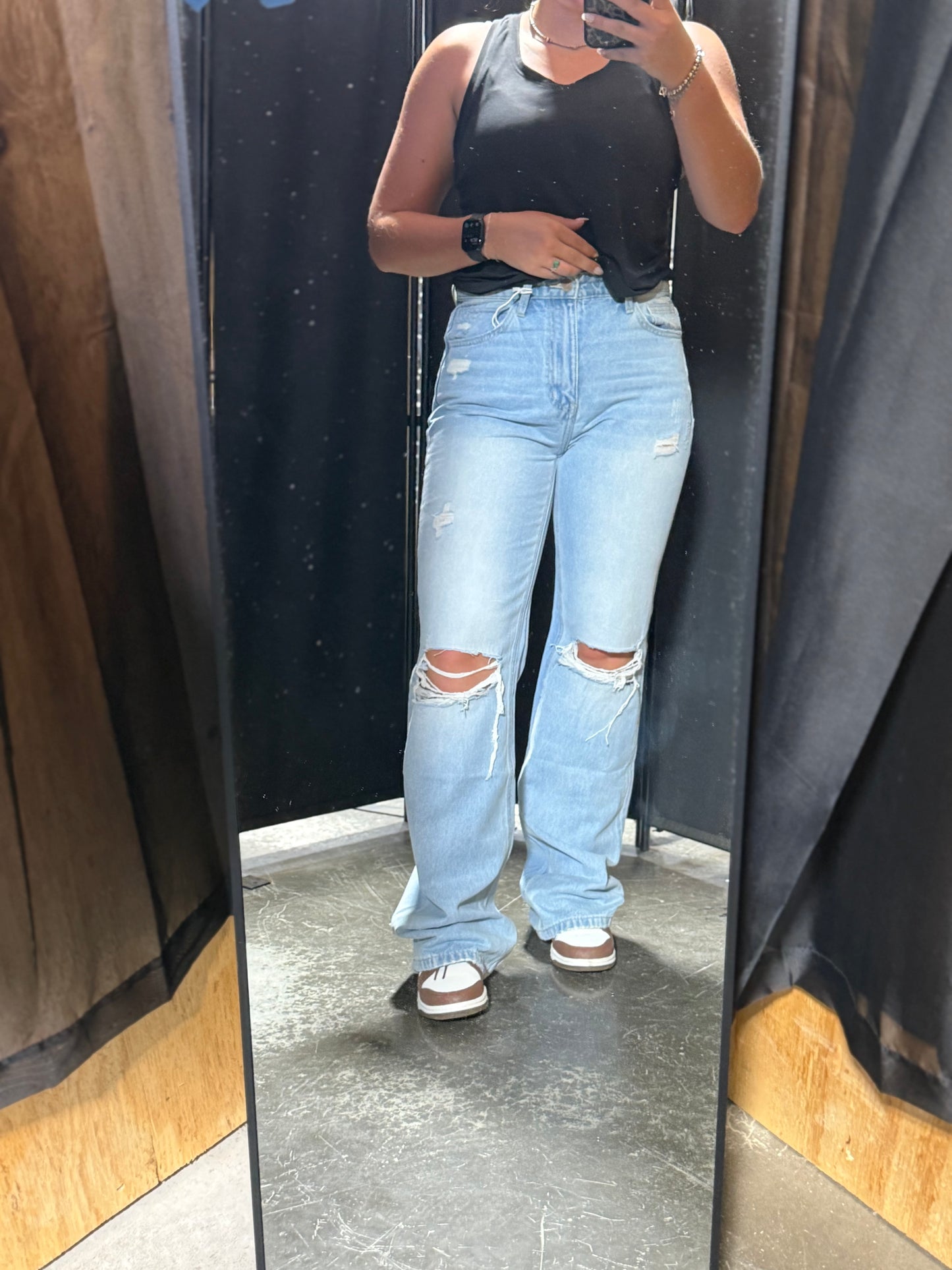 90'S VINTAGE SUPER HIGH RISE FLARE JEANS T5346
