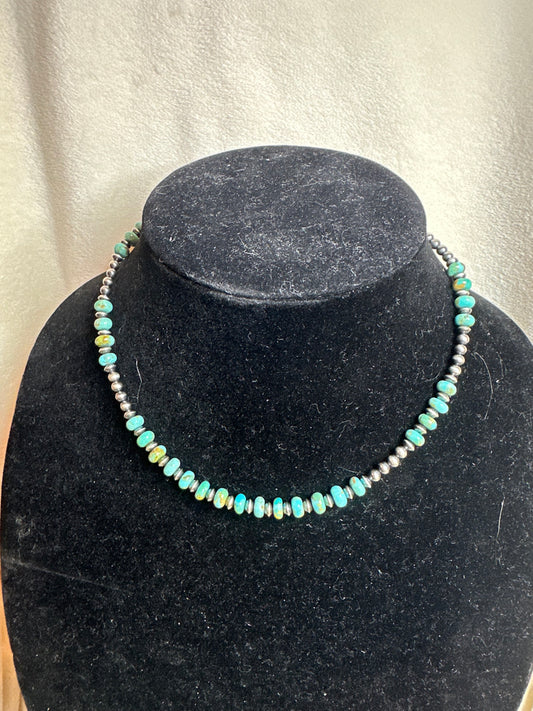 4mm x rondelle turquoise necklace