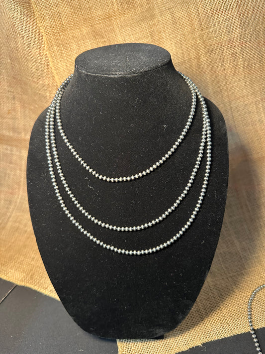 4mm  Build Your Own Sterling Silver Pearls Necklace 14"-24"