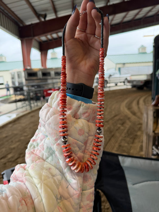 8-18 red spiny graduated necklace