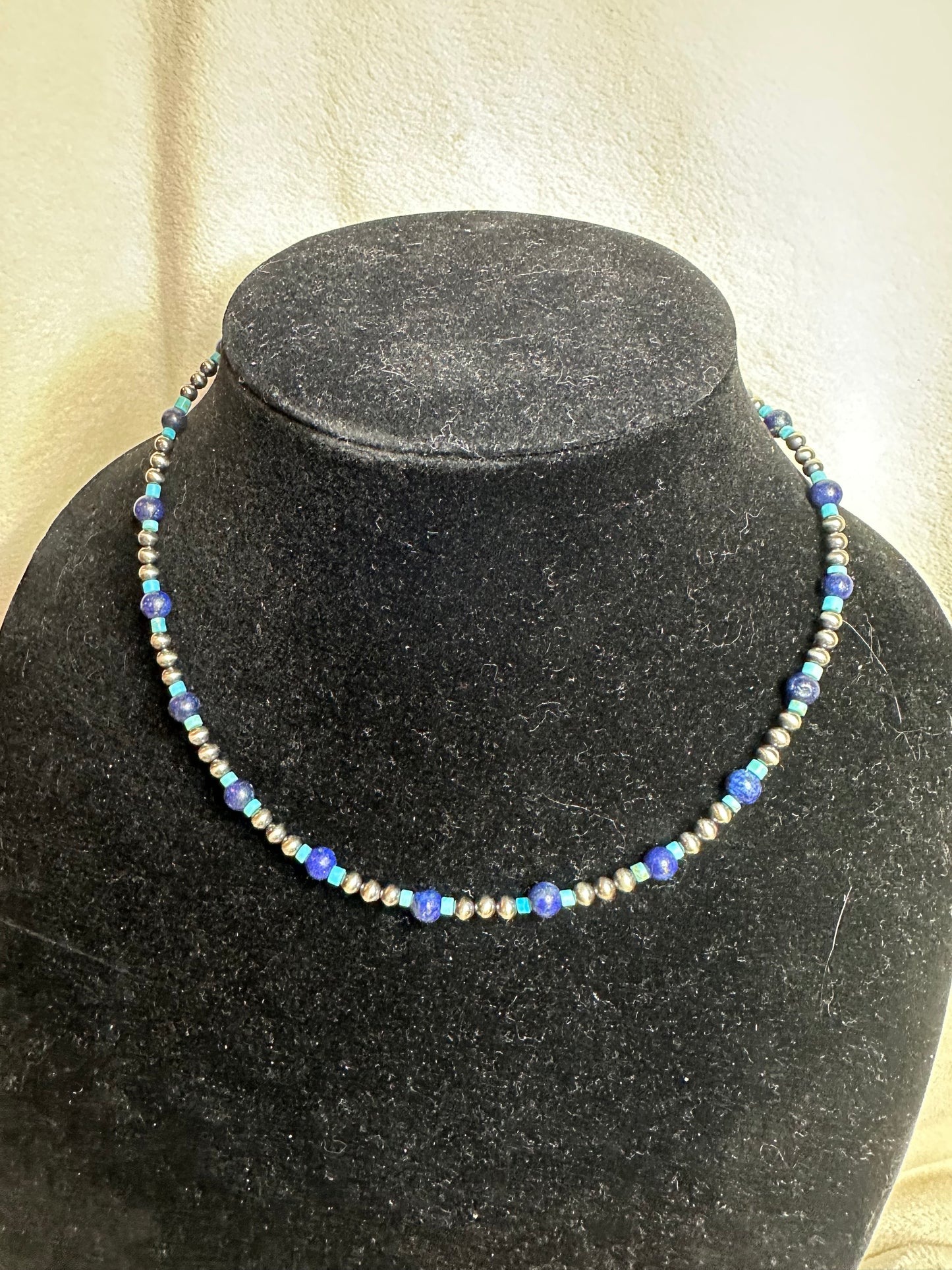 4mm sterling x turquoise x blue lapis