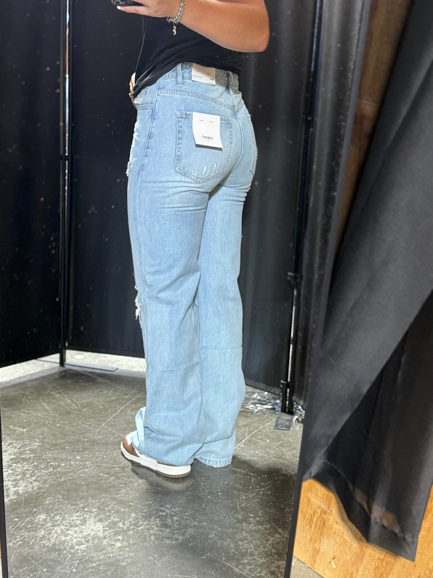 90'S VINTAGE SUPER HIGH RISE FLARE JEANS T5346