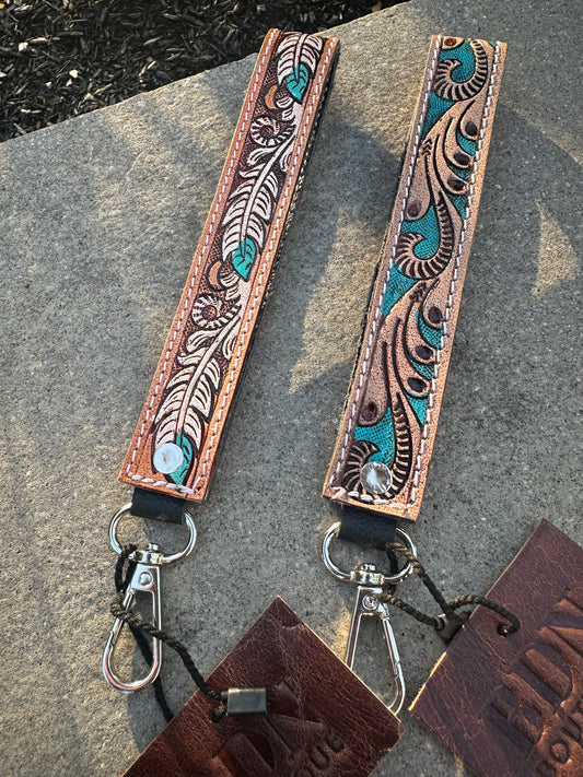 Tooled Leather Keychain