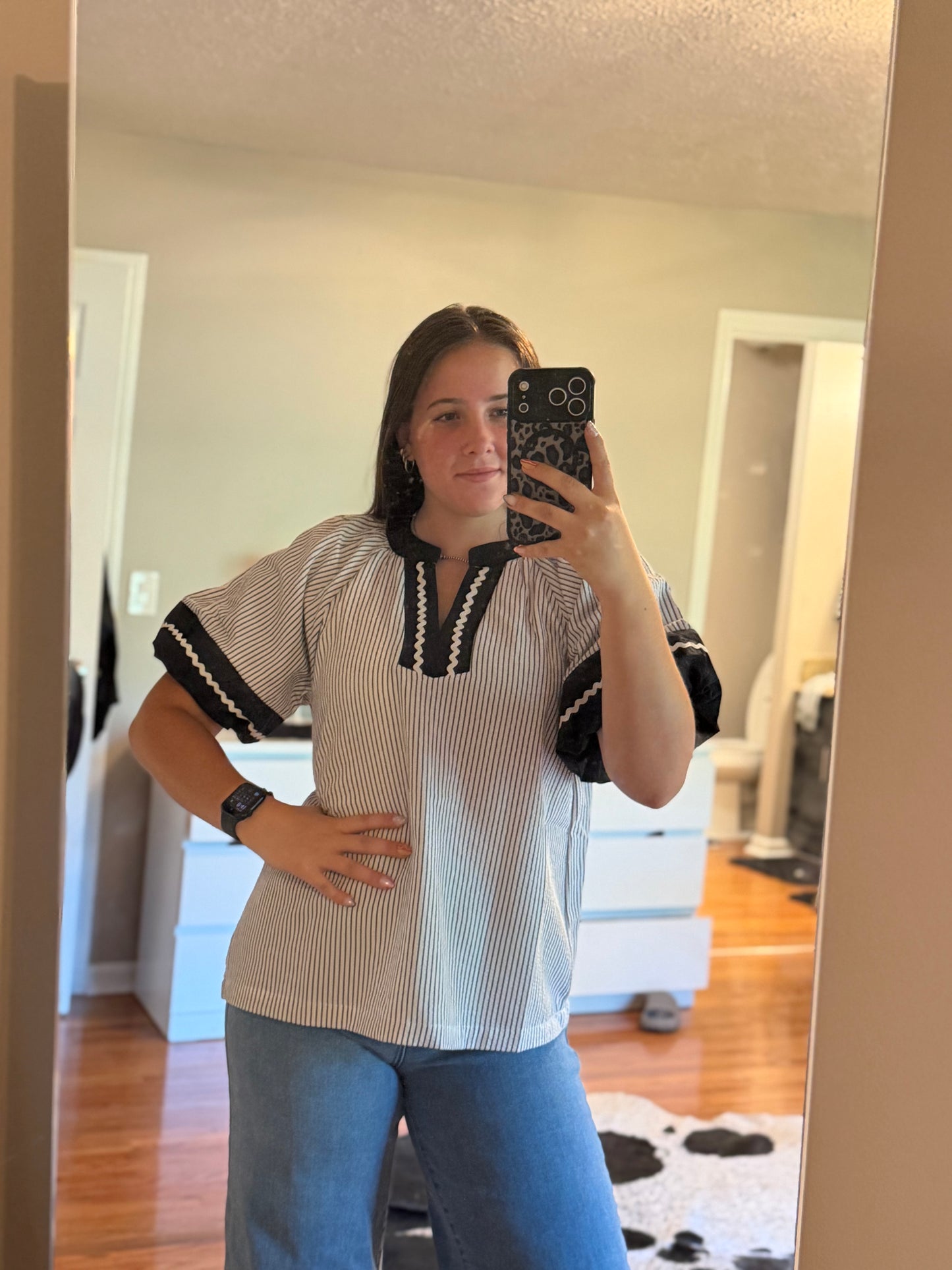 Striped Woven Blouse