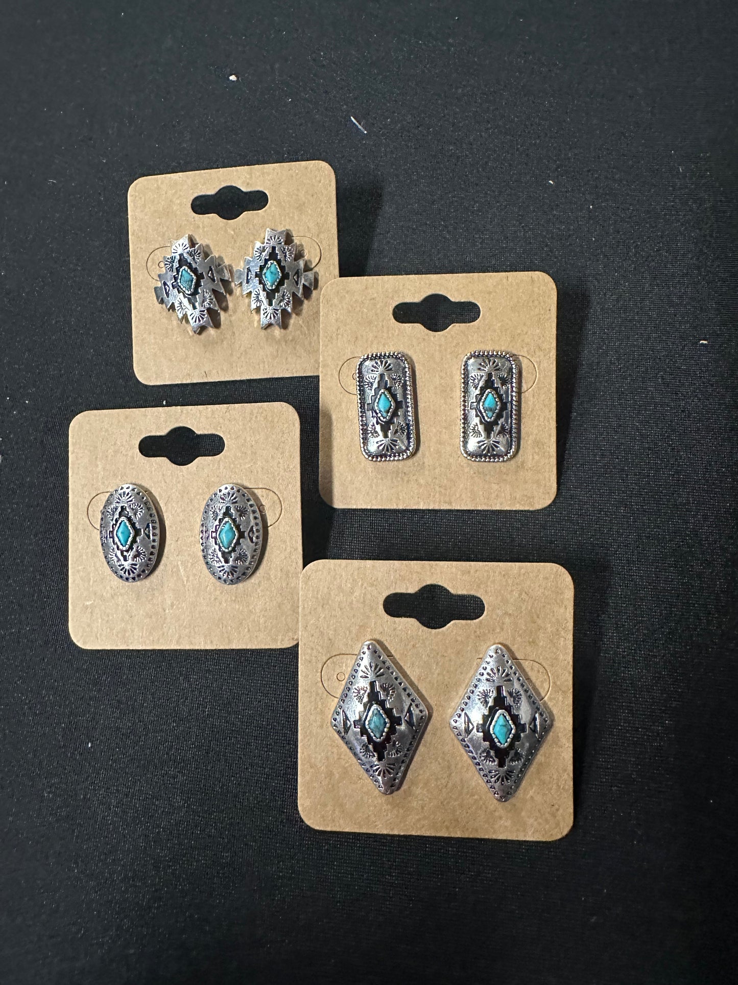 Western Aztec stud earrings