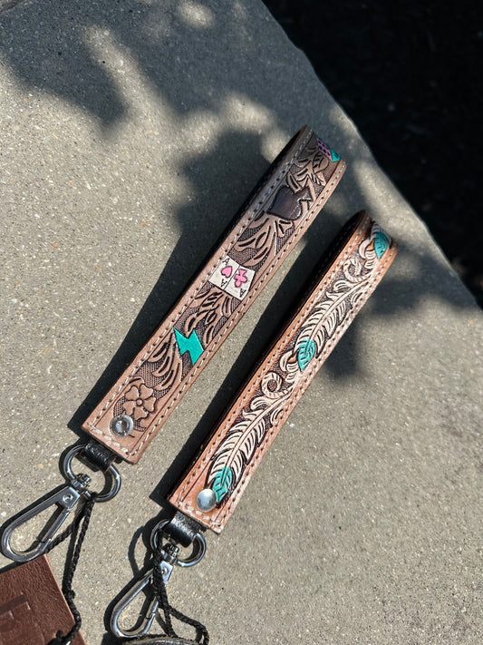 Tooled Leather Keychain