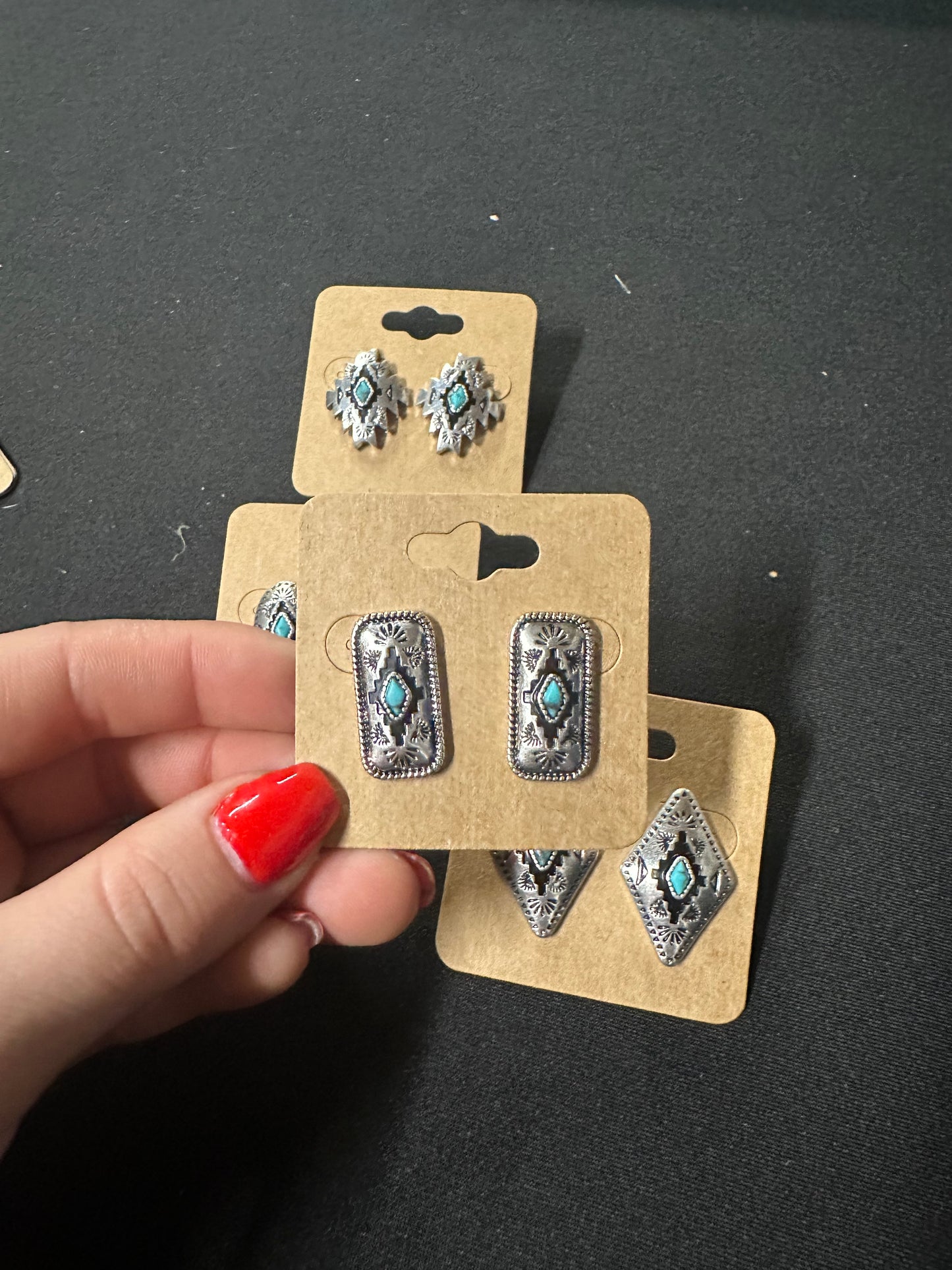 Western Aztec stud earrings