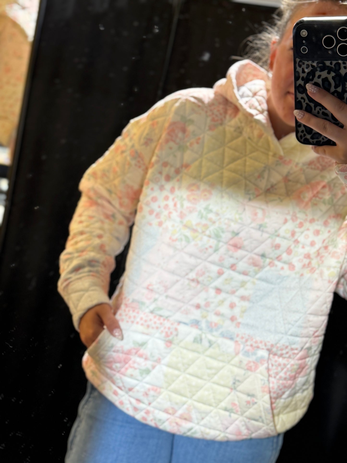 Floral textured oversized Hoodie