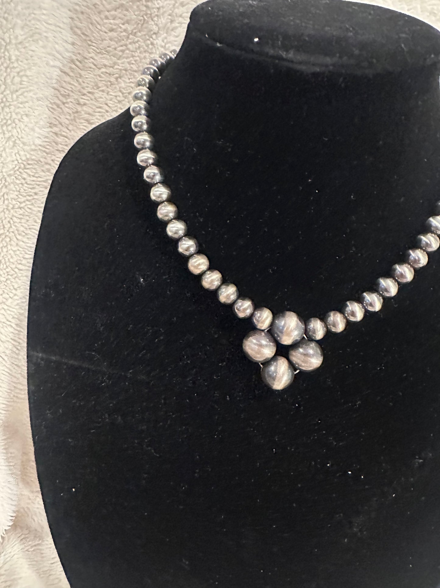 8-12mm clover pendant sterling necklace