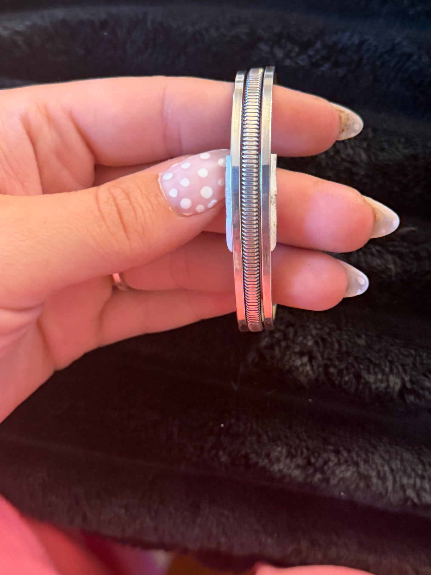 Navajo Handmade Silver Bracelet - Aline Tahe