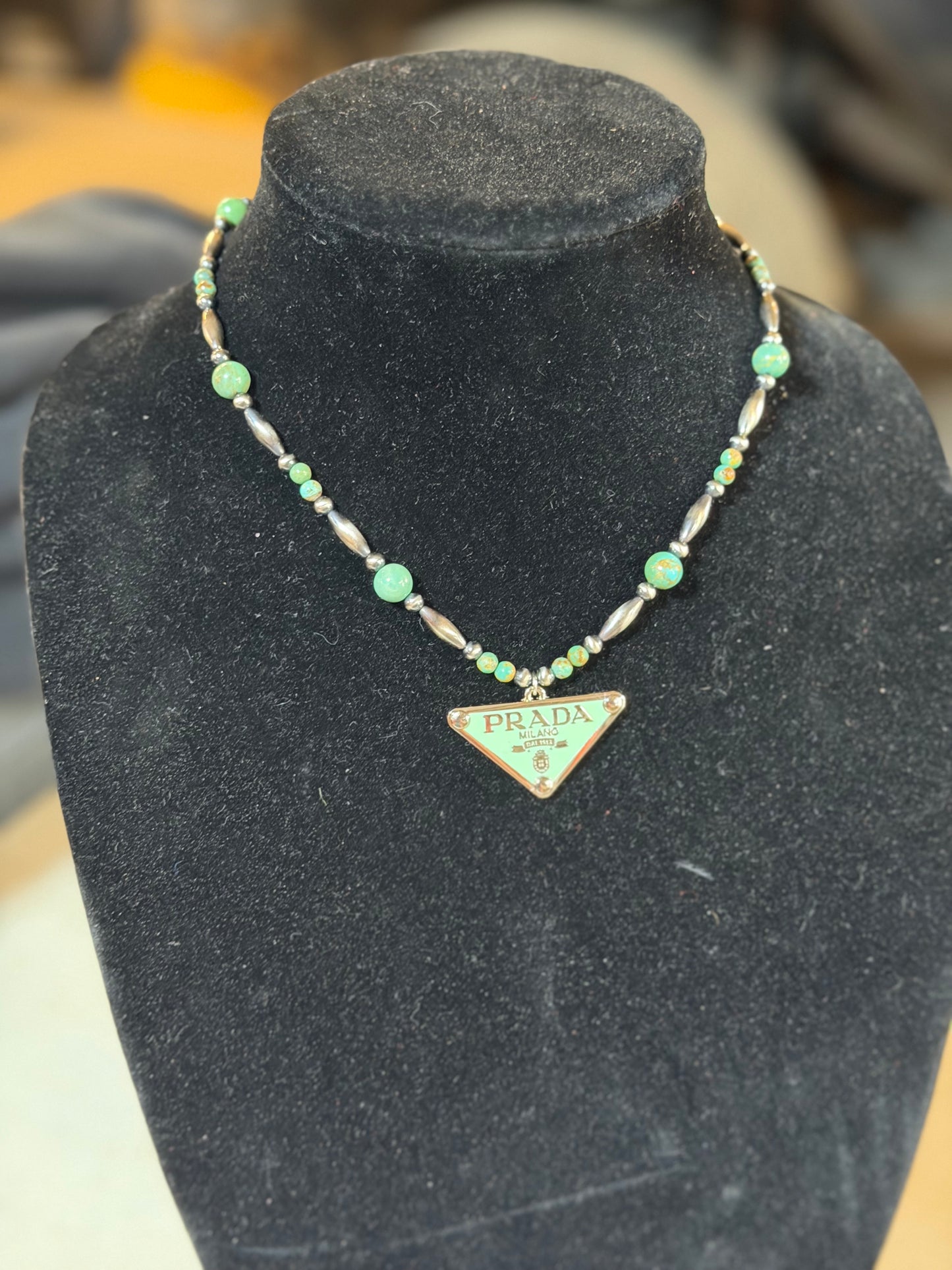 Green Turquoise  x PRADA necklace