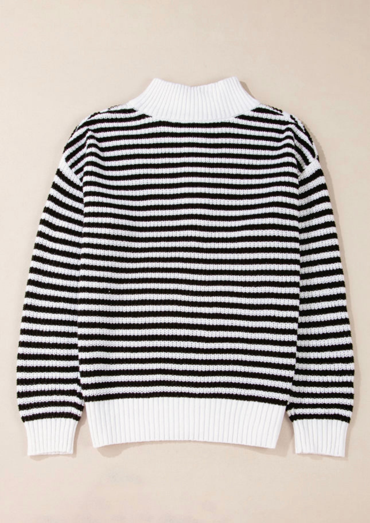 Stripped quarter zip sweater *2COLORS