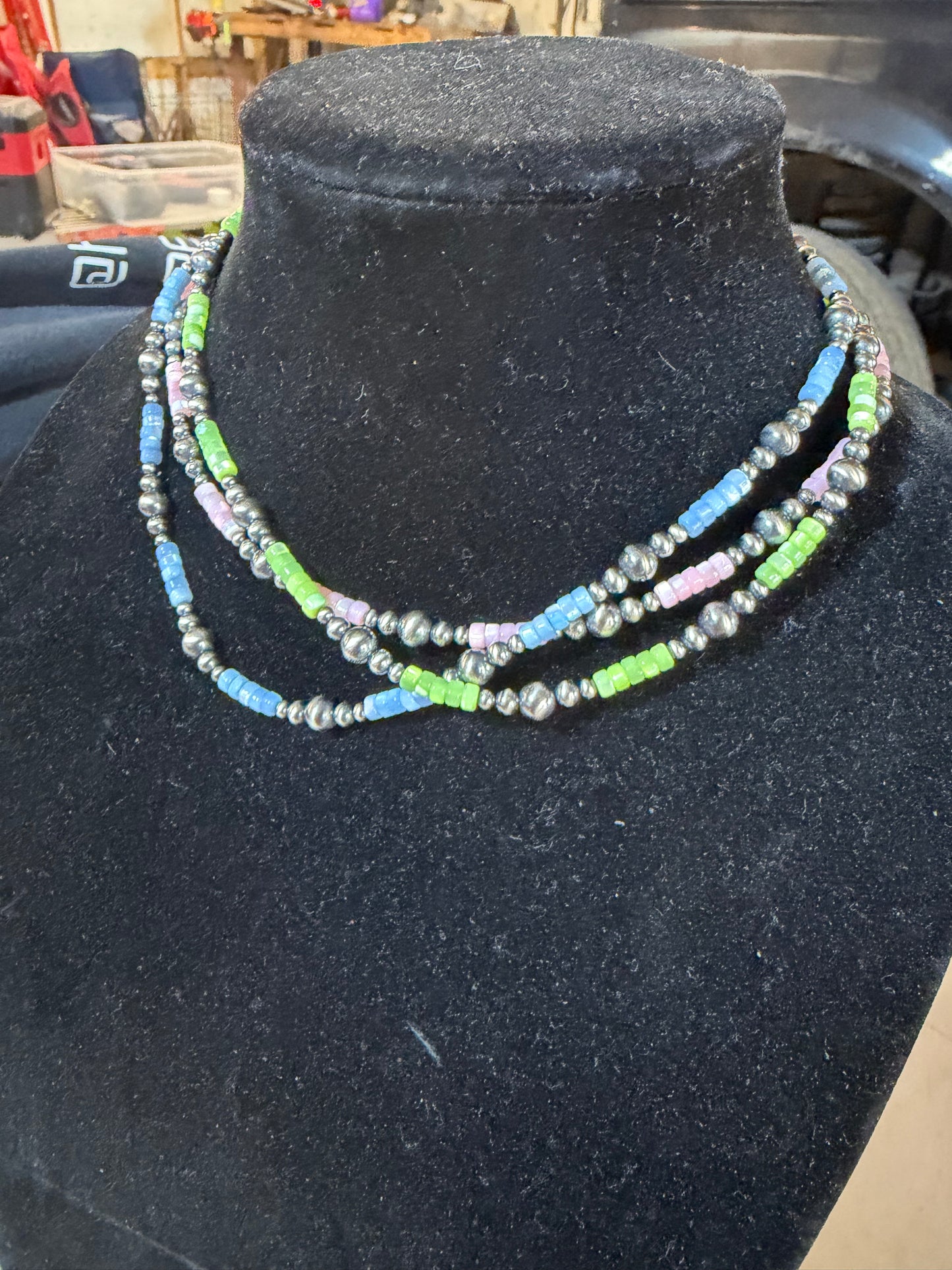 Mother of pearl multi color necklaces