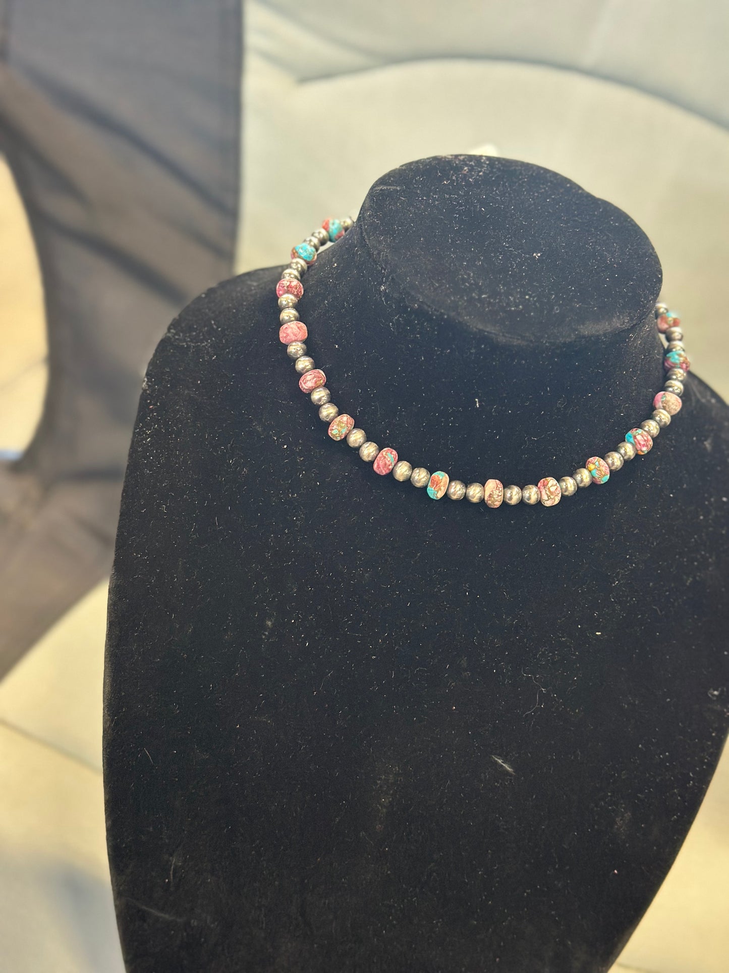 6mm pearl x natural purple dahlia necklace