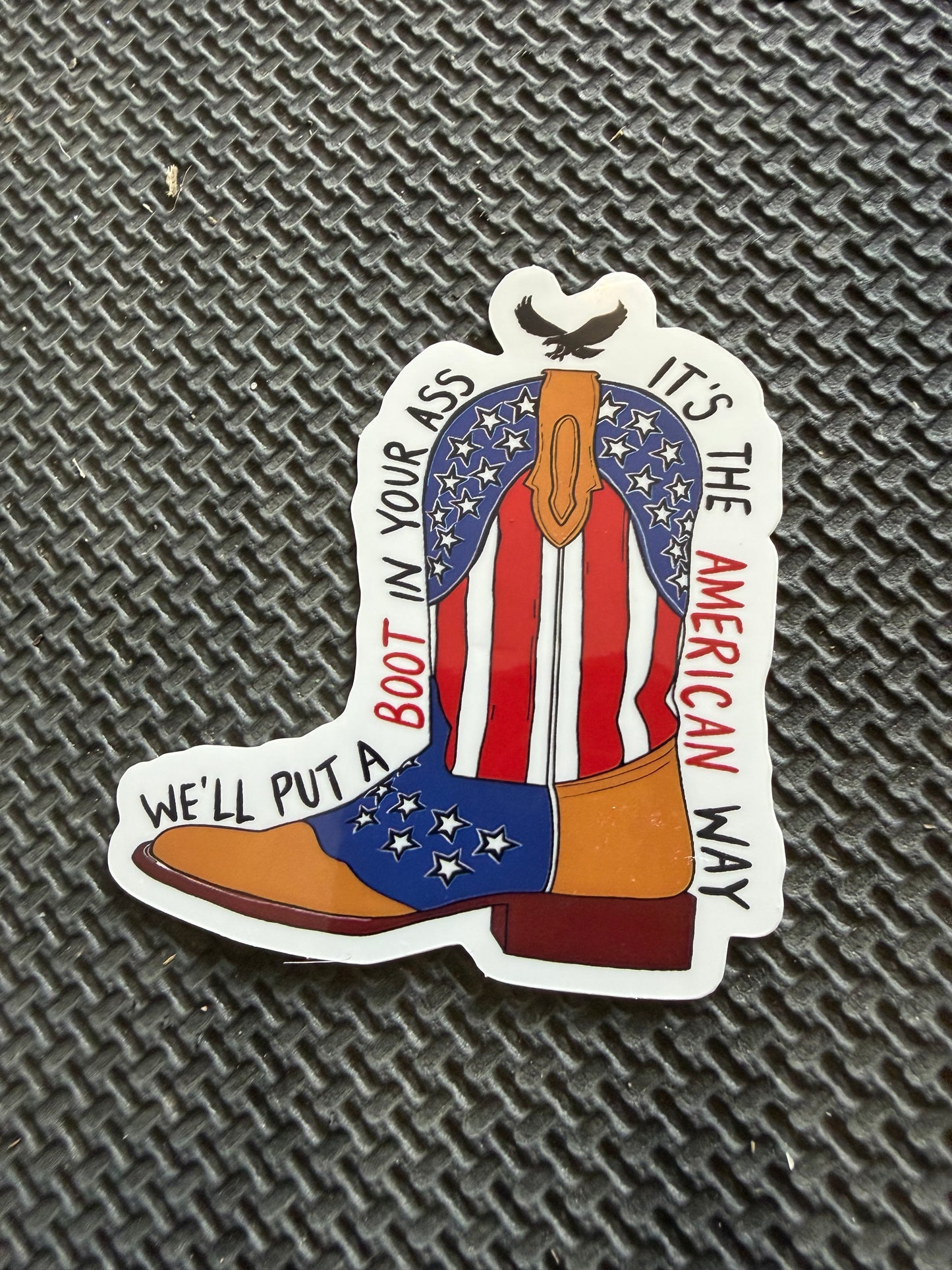 the american way die cut sticker