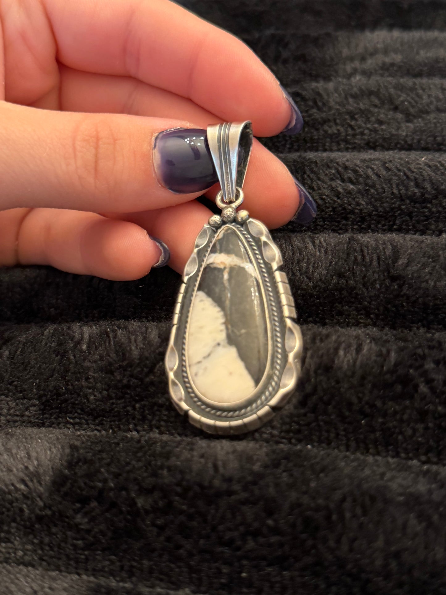 Navajo Handmade White Buffalo Pendant - Sam Yellowhair