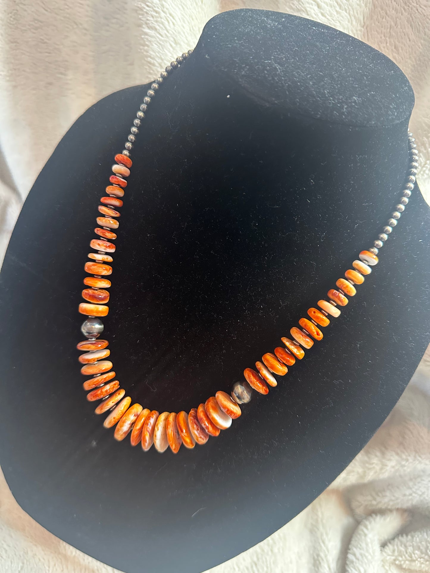 8-18mm orange spiny graduated necklace