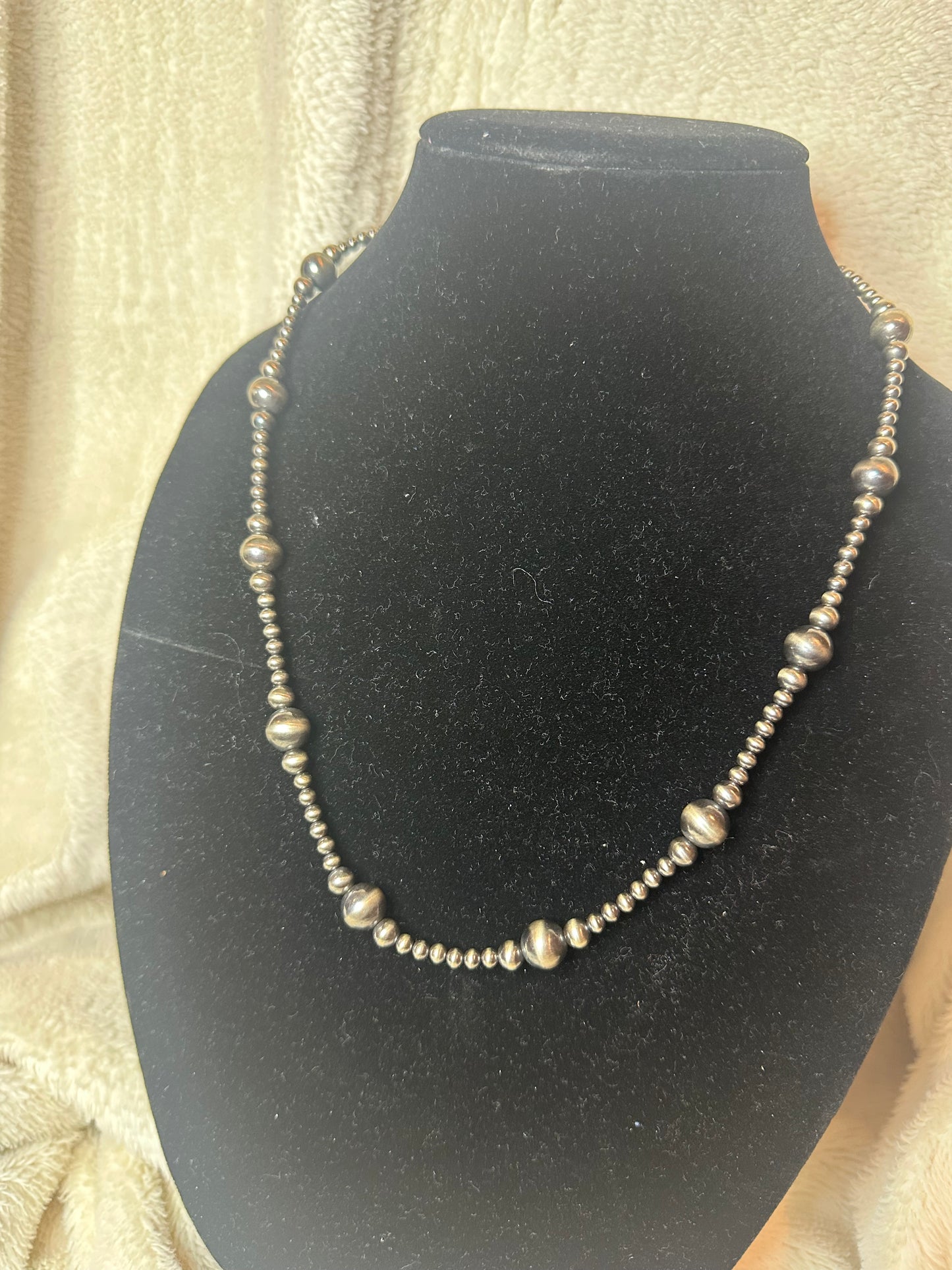 4mm 4-10mm graduated necklace - sterling silver pearls